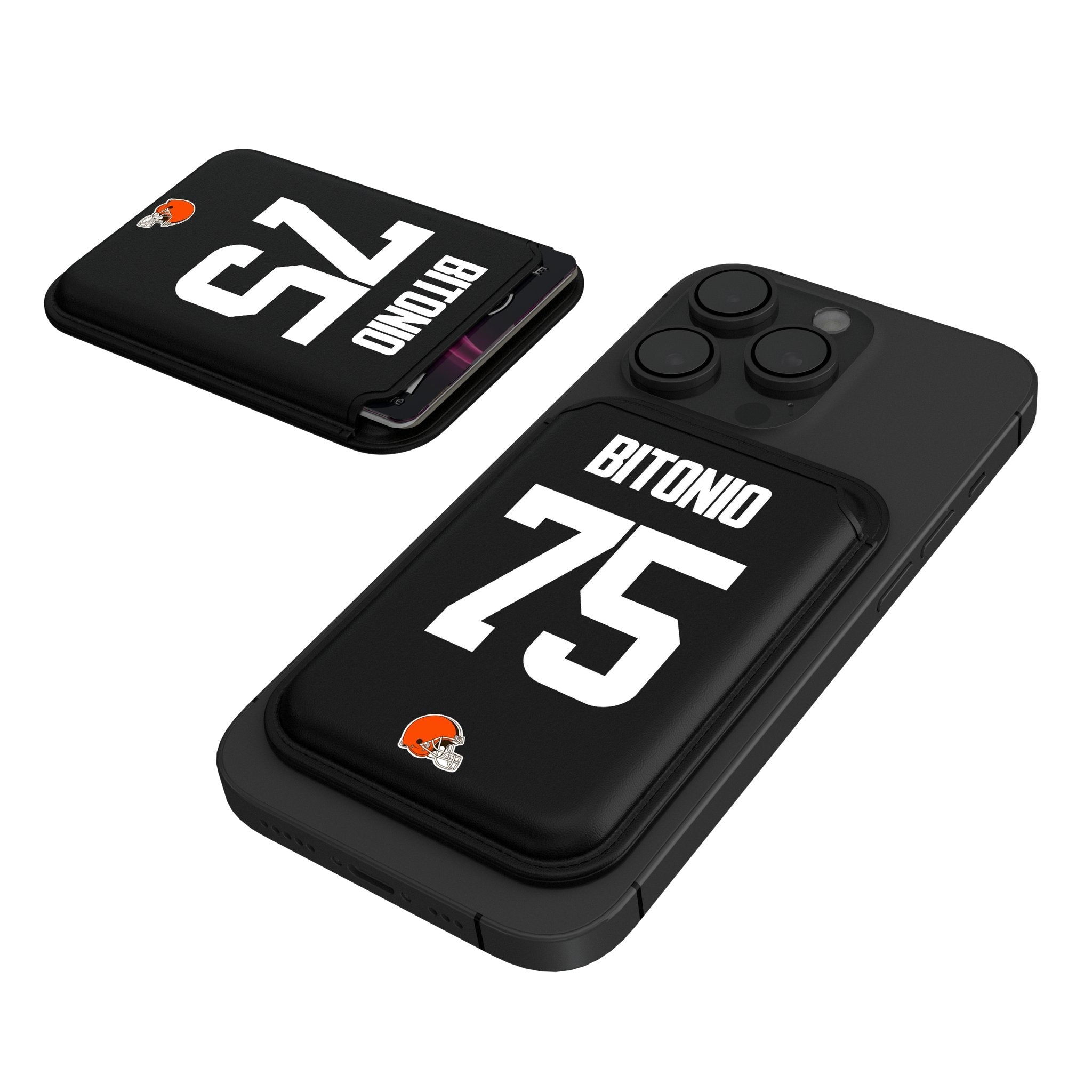 Joel Bitonio Cleveland Browns 75 Ready Black Magnetic Credit Card Wallet - Sports Gifts, Sports Memorabilia, Sports Collectibles, Fan Shop