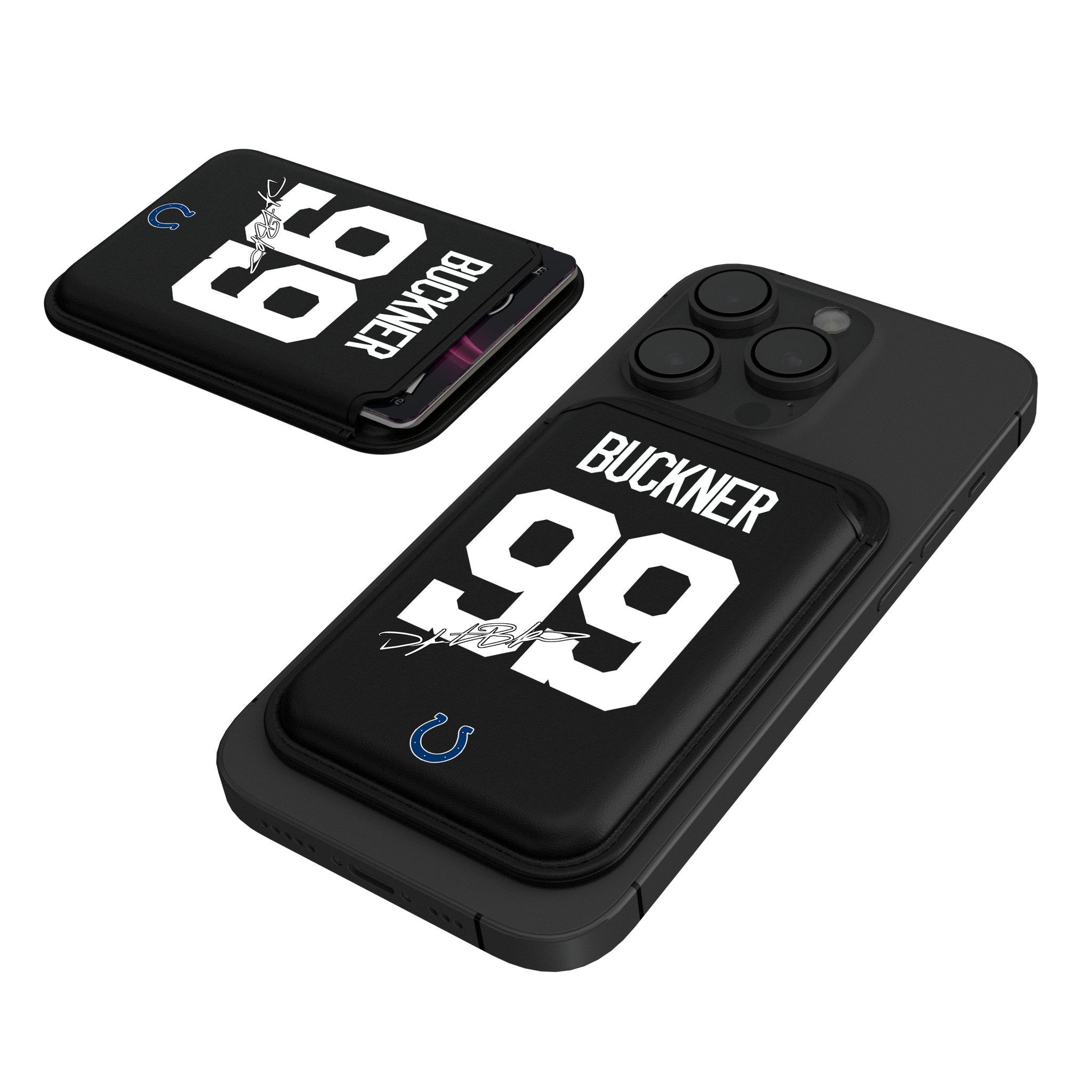 DeForest Buckner Indianapolis Colts 99 Ready Black Magnetic Credit Card Wallet - Sports Gifts, Sports Memorabilia, Sports Collectibles, Fan Shop