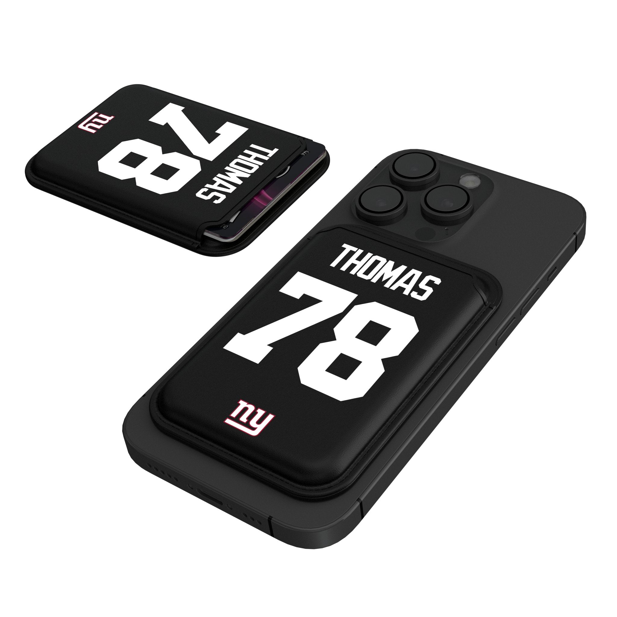 Andrew Thomas New York Giants 78 Ready Black Magnetic Credit Card Wallet - Sports Gifts, Sports Memorabilia, Sports Collectibles, Fan Shop
