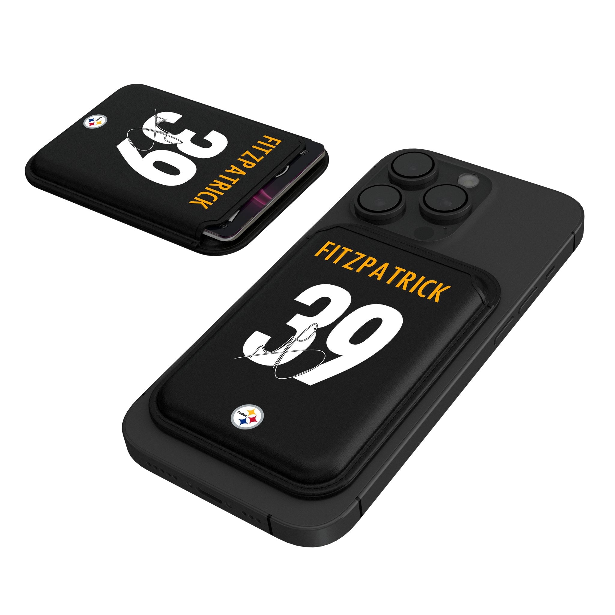 Minkah Fitzpatrick Pittsburgh Steelers 39 Ready Black Magnetic Credit Card Wallet - Sports Gifts, Sports Memorabilia, Sports Collectibles, Fan Shop
