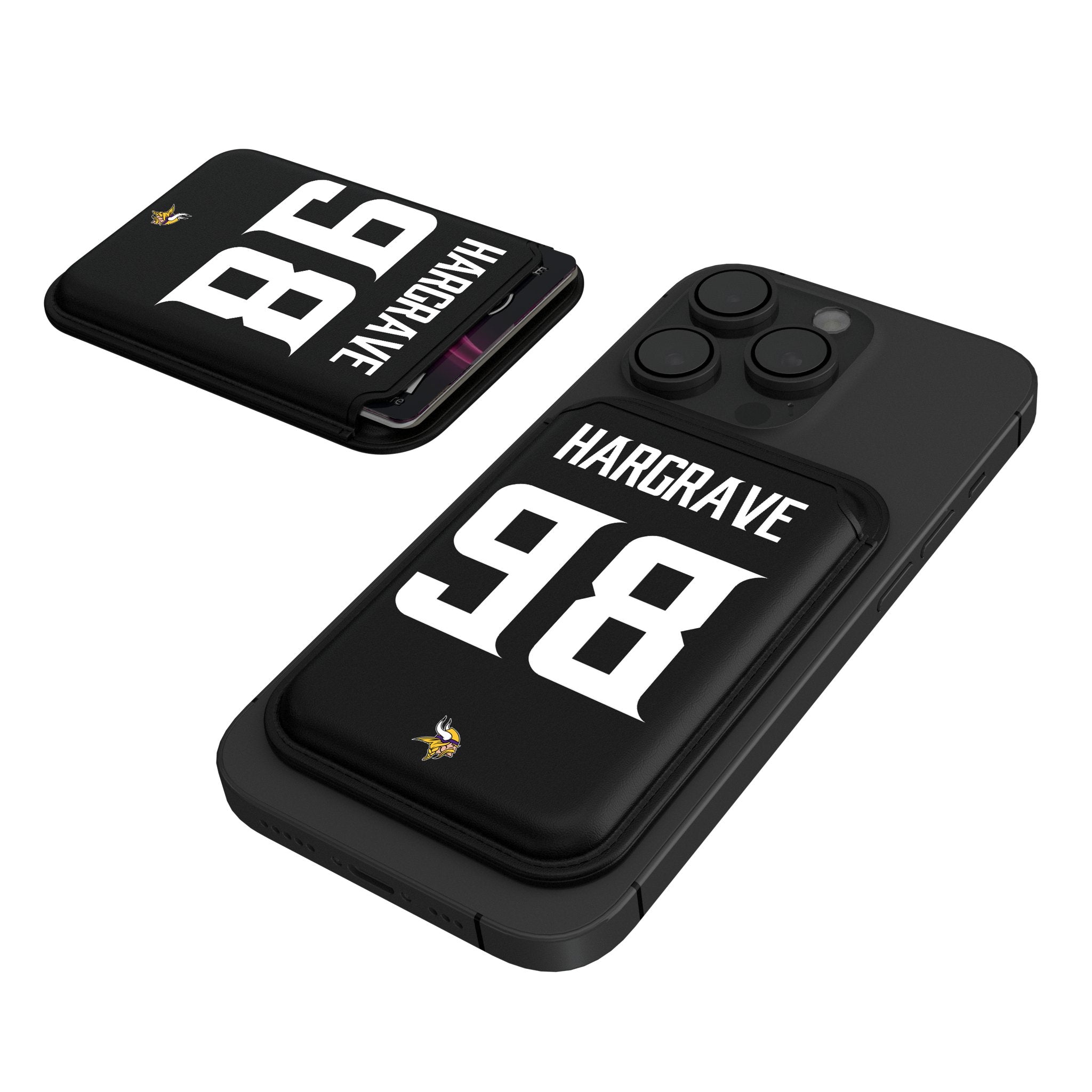 Javon Hargrave Minnesota Vikings 98 Game Tactic Black Magnetic Credit Card Wallet - Sports Gifts, Sports Memorabilia, Sports Collectibles, Fan Shop