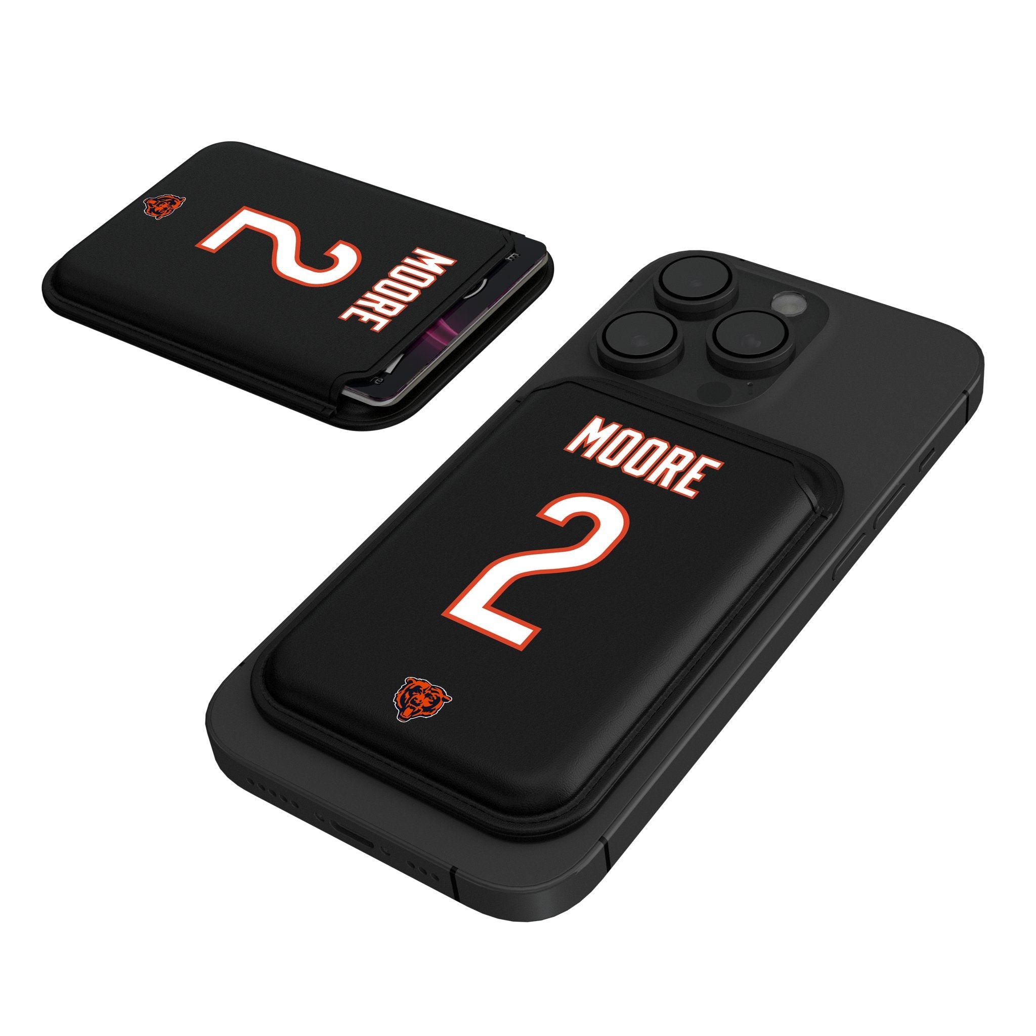 DJ Moore Chicago Bears 2 Ready Black Magnetic Credit Card Wallet - Sports Gifts, Sports Memorabilia, Sports Collectibles, Fan Shop