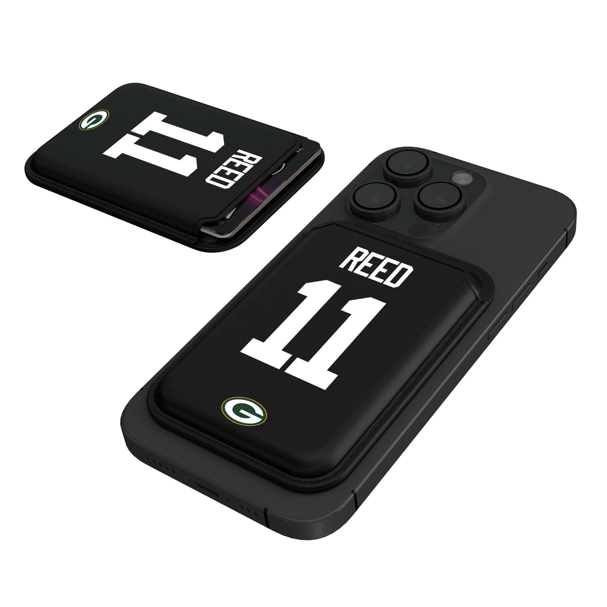 Jayden Reed Green Bay Packers 11 Ready Black Magnetic Credit Card Wallet - Sports Gifts, Sports Memorabilia, Sports Collectibles, Fan Shop