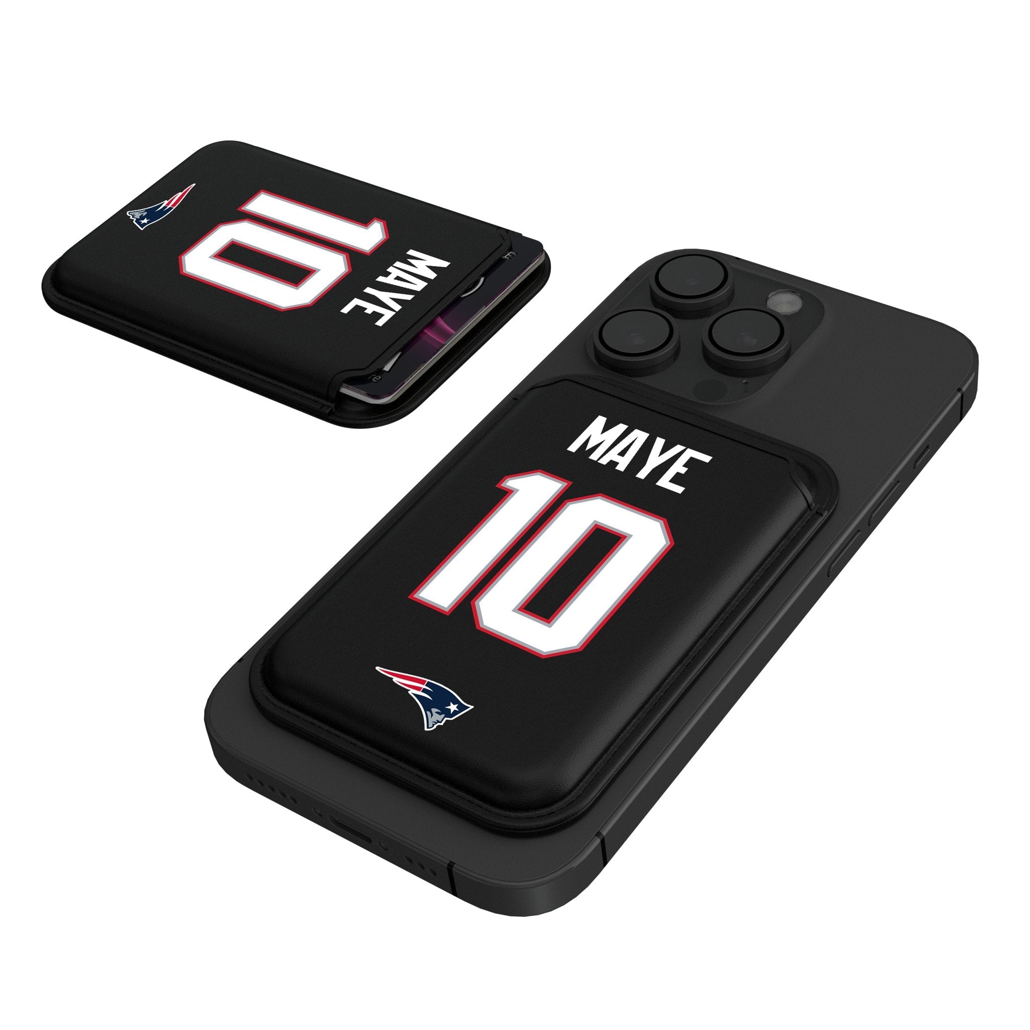 Drake Maye New England Patriots 10 Ready Black Magnetic Credit Card Wallet - Sports Gifts, Sports Memorabilia, Sports Collectibles, Fan Shop