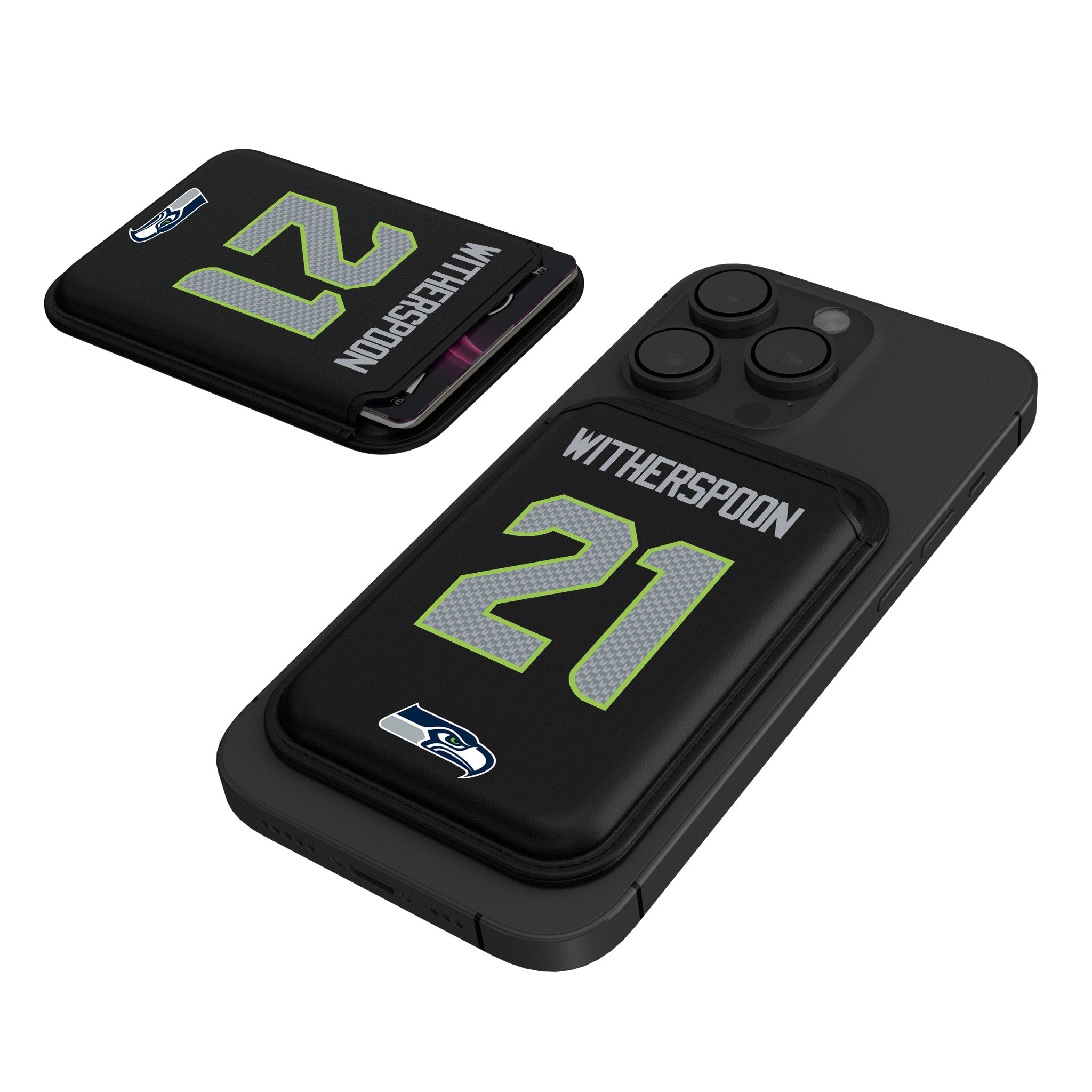 Devon Witherspoon Seattle Seahawks 21 Ready Black Magnetic Credit Card Wallet - Sports Gifts, Sports Memorabilia, Sports Collectibles, Fan Shop