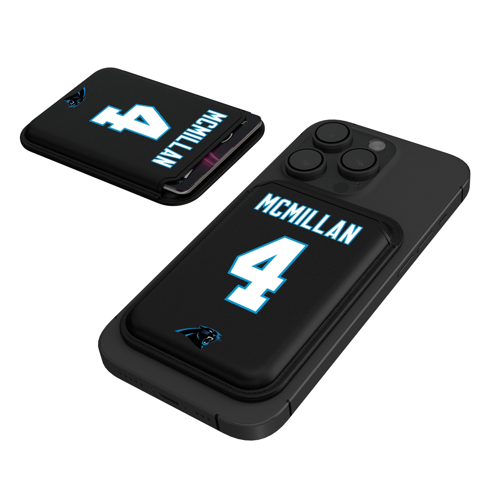 Tetairoa McMillan Carolina Panthers 4 Game Tactic Black Magnetic Credit Card Wallet - Sports Gifts, Sports Memorabilia, Sports Collectibles, Fan Shop