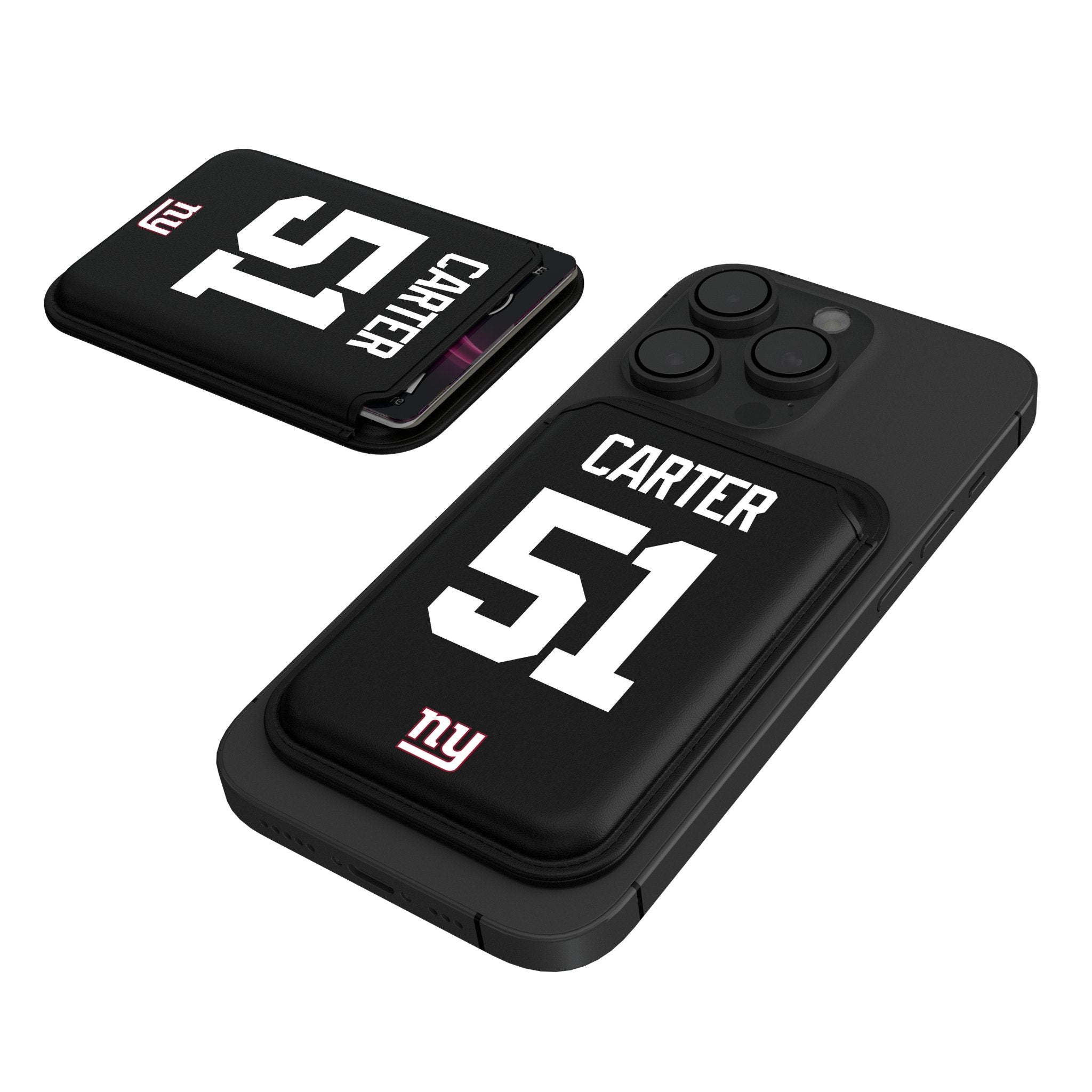 Abdul Carter New York Giants 51 Game Tactic Black Magnetic Credit Card Wallet - Sports Gifts, Sports Memorabilia, Sports Collectibles, Fan Shop