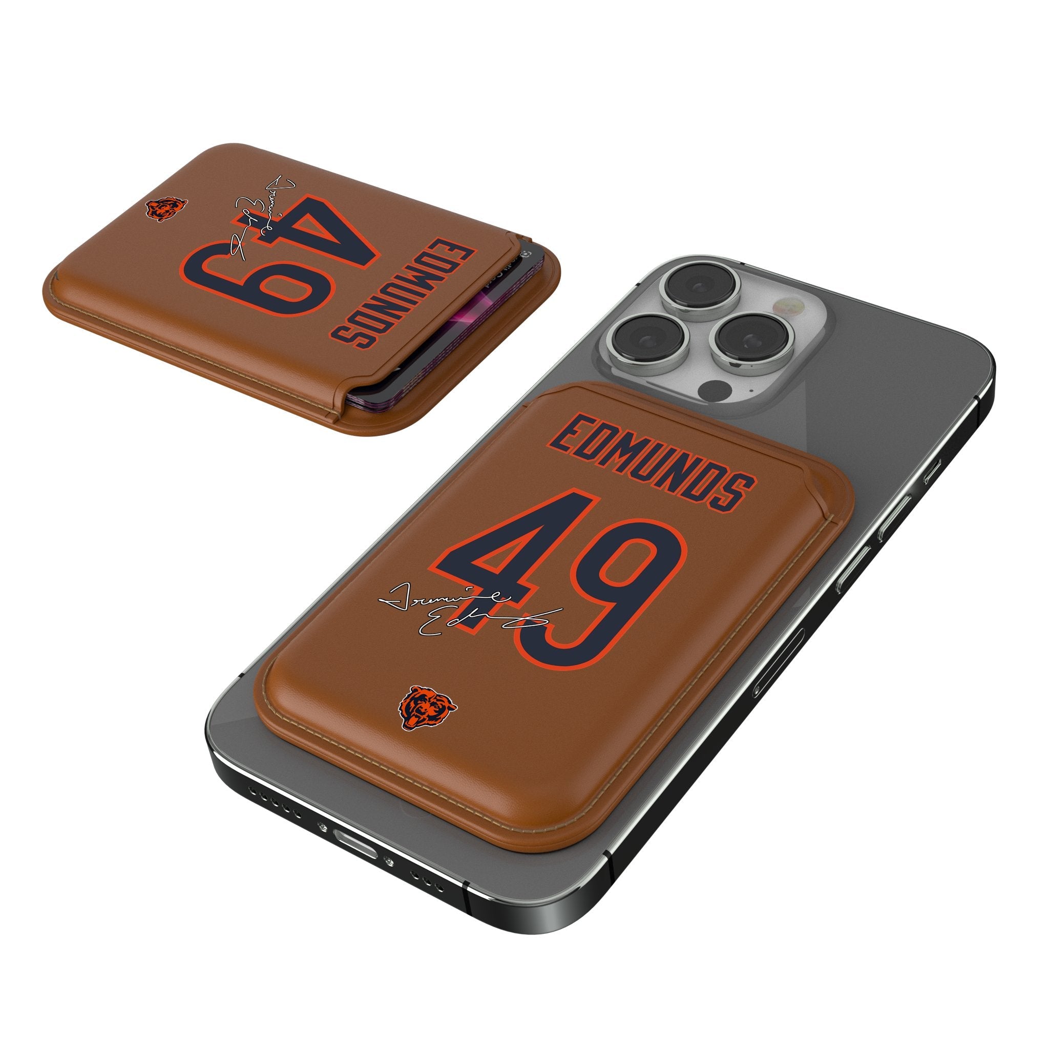 Tremaine Edmunds Chicago Bears 49 Ready Brown Magnetic Credit Card Wallet - Sports Gifts, Sports Memorabilia, Sports Collectibles, Fan Shop