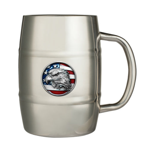 Eagle Head w/ Flag Keg Mug - Sports Collectibles, Sports Memorabilia, Sports Fan Shop, Sports Gifts