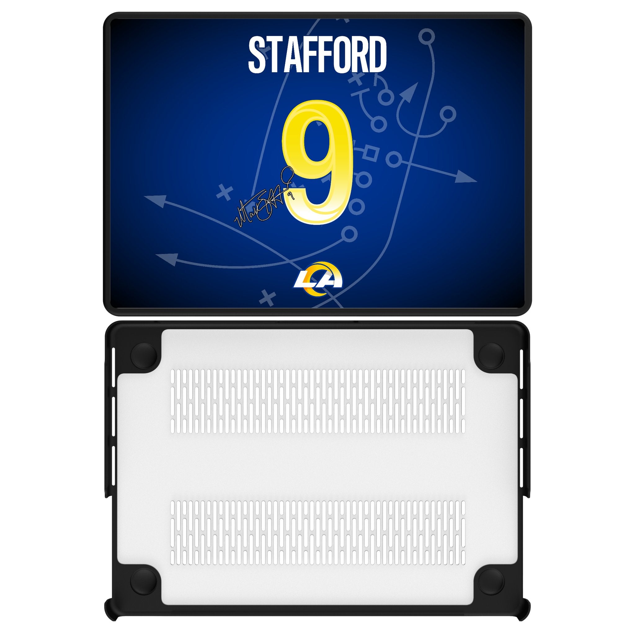 Matthew Stafford Los Angeles Rams 9 Game Tactic Laptop Case for Apple MacBook - Sports Gifts, Sports Memorabilia, Sports Collectibles, Fan Shop