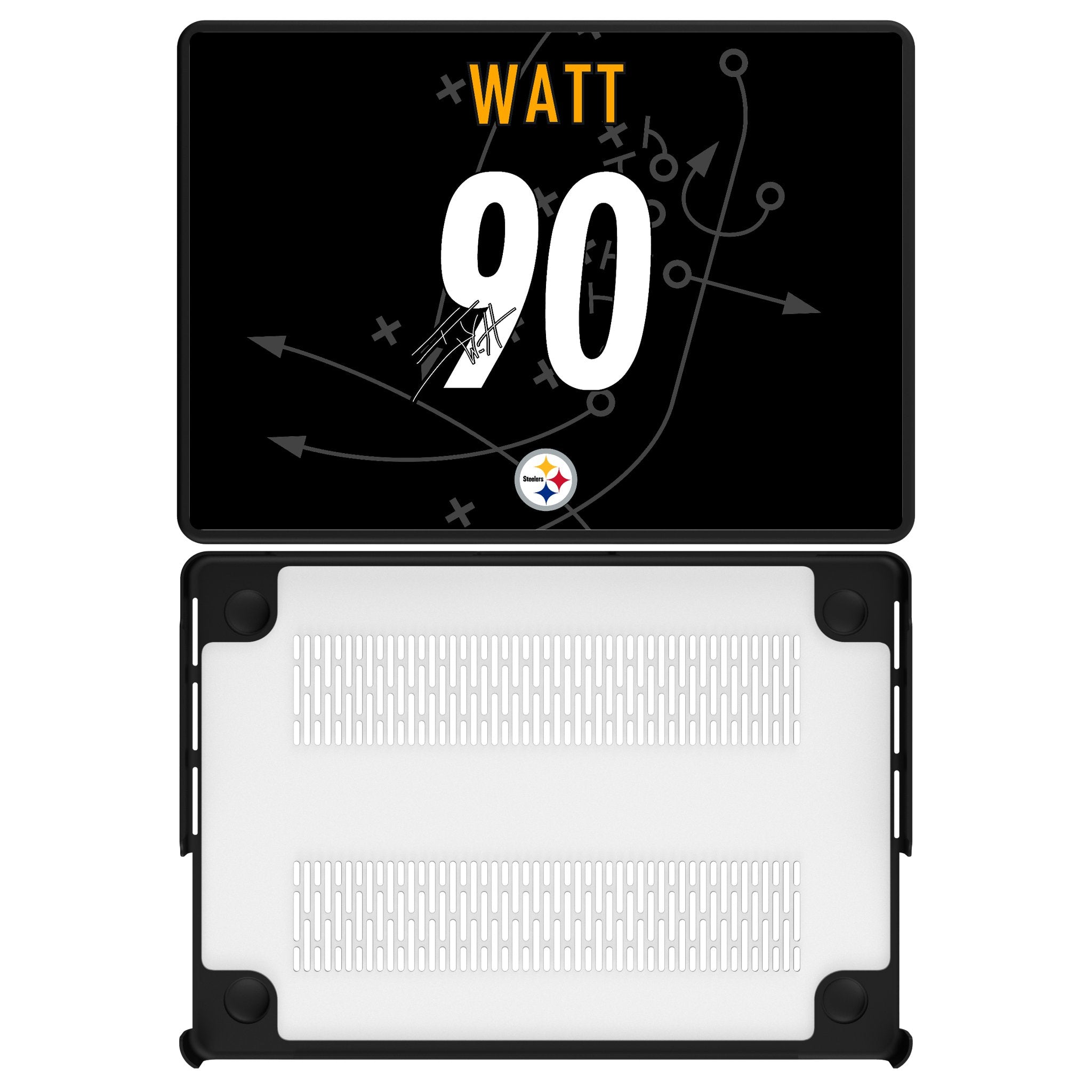 T.J. Watt Pittsburgh Steelers 90 Game Tactic Laptop Case for Apple MacBook - Sports Gifts, Sports Memorabilia, Sports Collectibles, Fan Shop