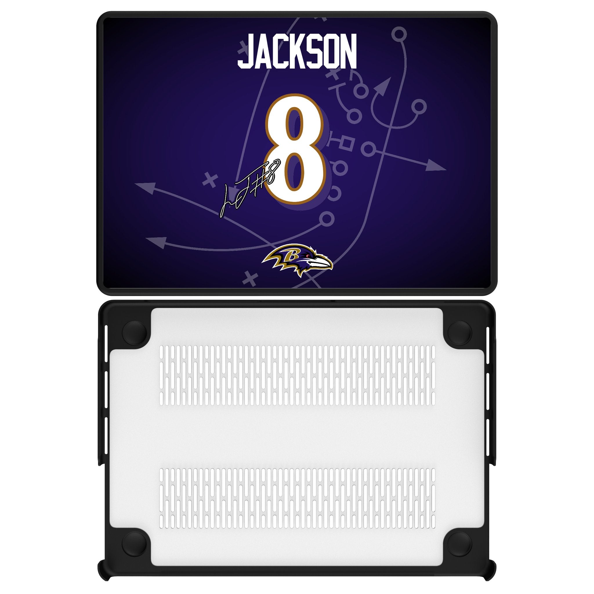 Lamar Jackson Baltimore Ravens 8 Game Tactic Laptop Case for Apple MacBook - Sports Gifts, Sports Memorabilia, Sports Collectibles, Fan Shop