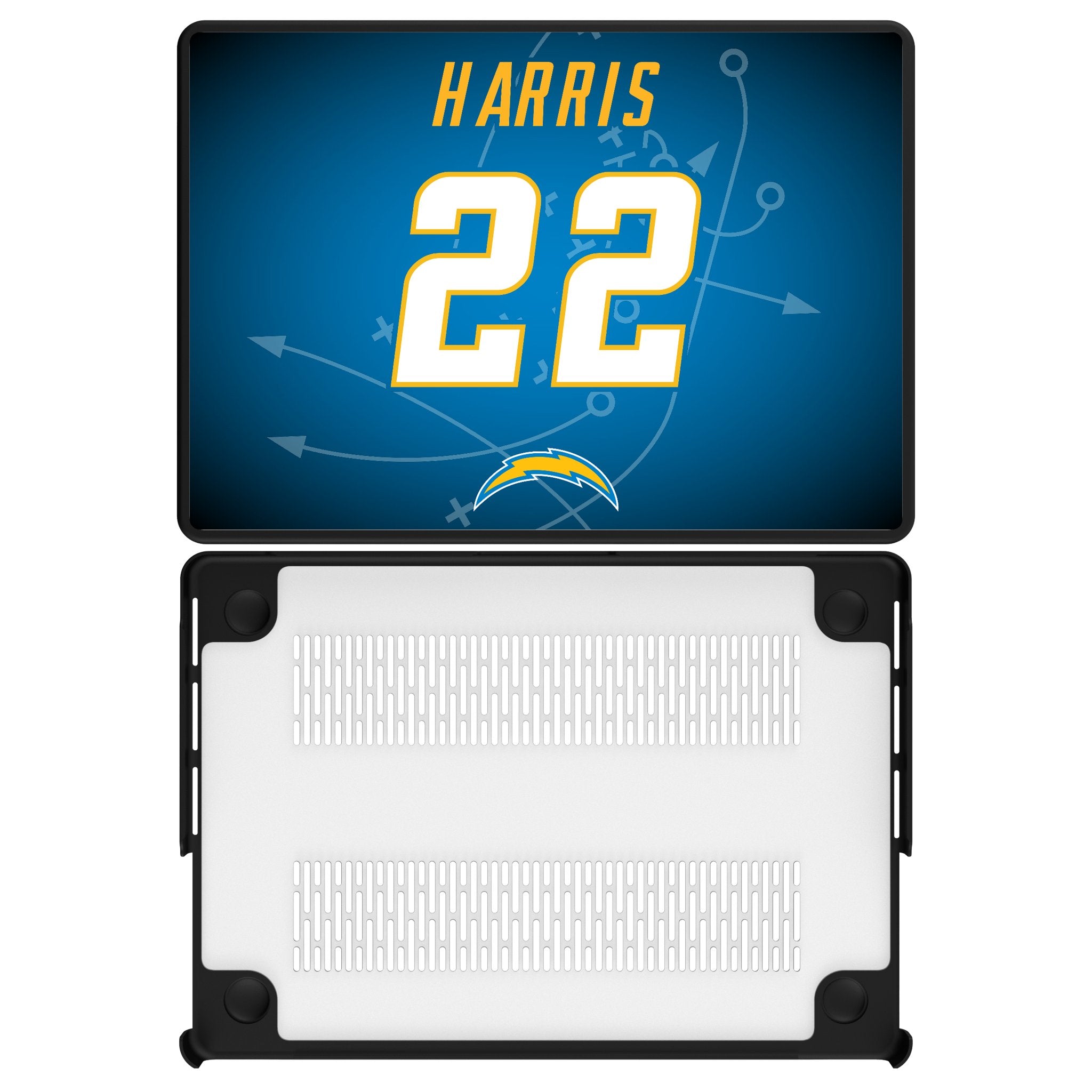 Najee Harris Los Angeles Chargers 22 Game Tactic Laptop Case for Apple MacBook - Sports Gifts, Sports Memorabilia, Sports Collectibles, Fan Shop
