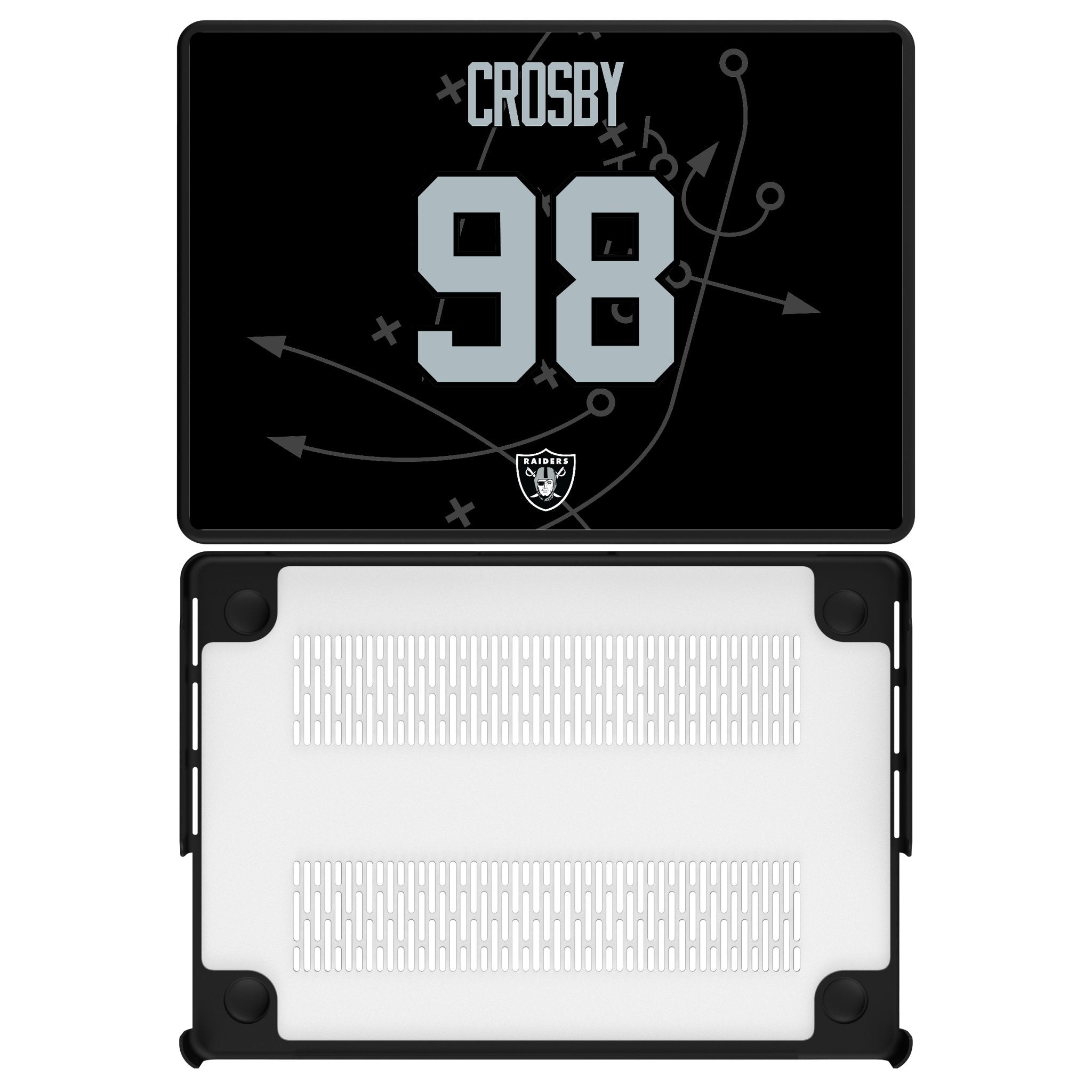 Maxx Crosby Las Vegas Raiders 98 Game Tactic Laptop Case for Apple MacBook - Sports Gifts, Sports Memorabilia, Sports Collectibles, Fan Shop