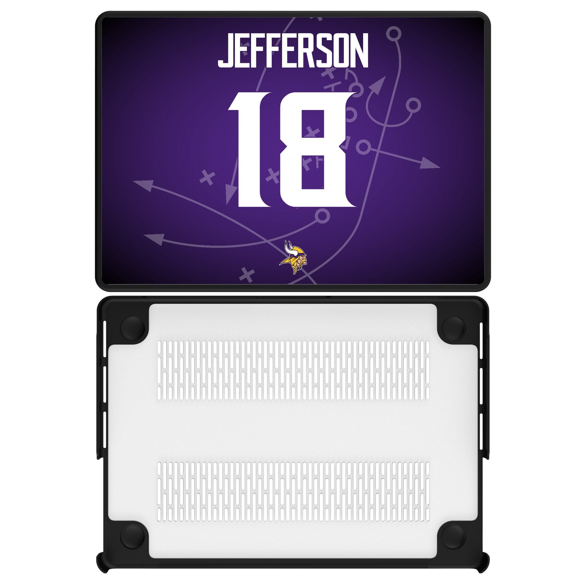 Justin Jefferson Minnesota Vikings 18 Game Tactic Laptop Case for Apple MacBook - Sports Gifts, Sports Memorabilia, Sports Collectibles, Fan Shop