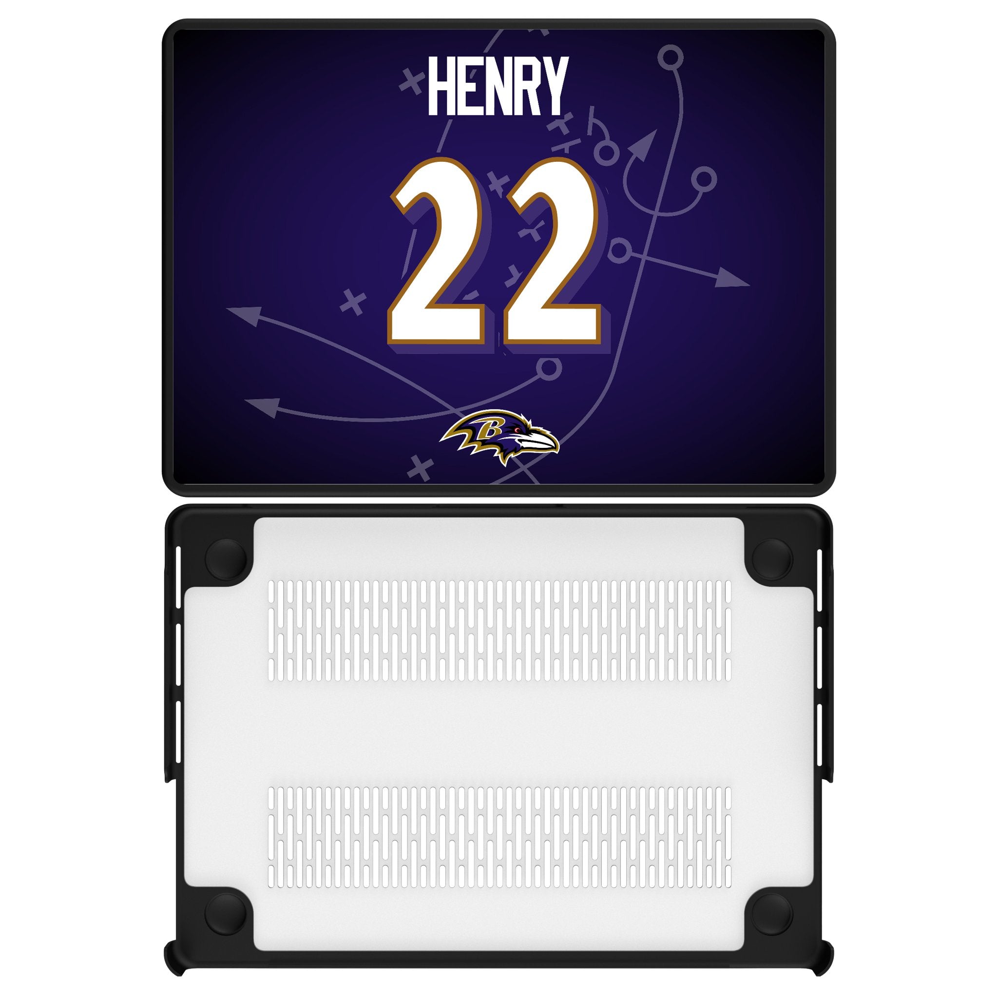 Derrick Henry Baltimore Ravens 22 Game Tactic Laptop Case for Apple MacBook - Sports Gifts, Sports Memorabilia, Sports Collectibles, Fan Shop