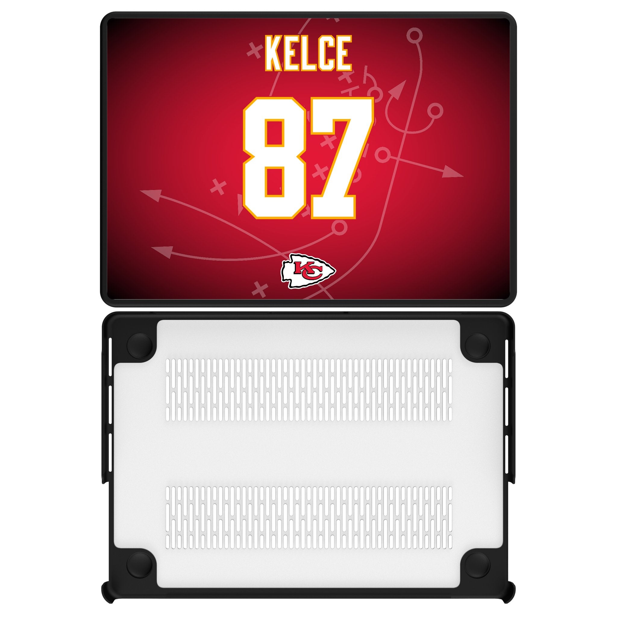Travis Kelce Kansas City Chiefs 87 Game Tactic Laptop Case for Apple MacBook - Sports Gifts, Sports Memorabilia, Sports Collectibles, Fan Shop