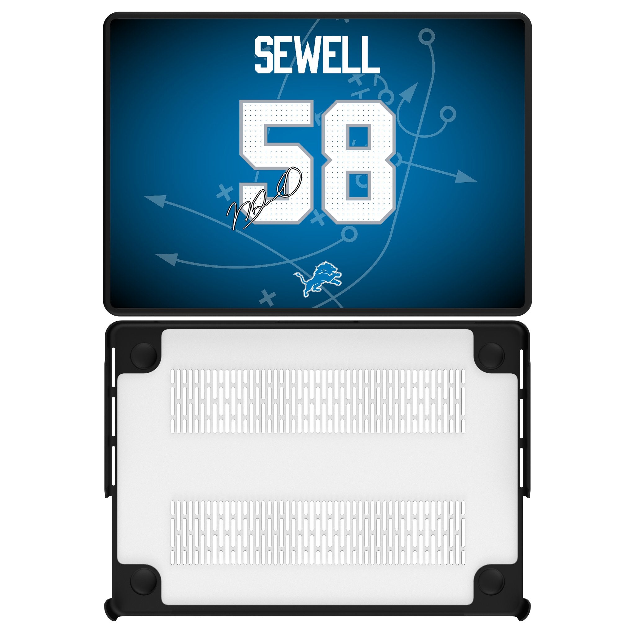 Penei Sewell Detroit Lions 58 Game Tactic Laptop Case for Apple MacBook - Sports Gifts, Sports Memorabilia, Sports Collectibles, Fan Shop