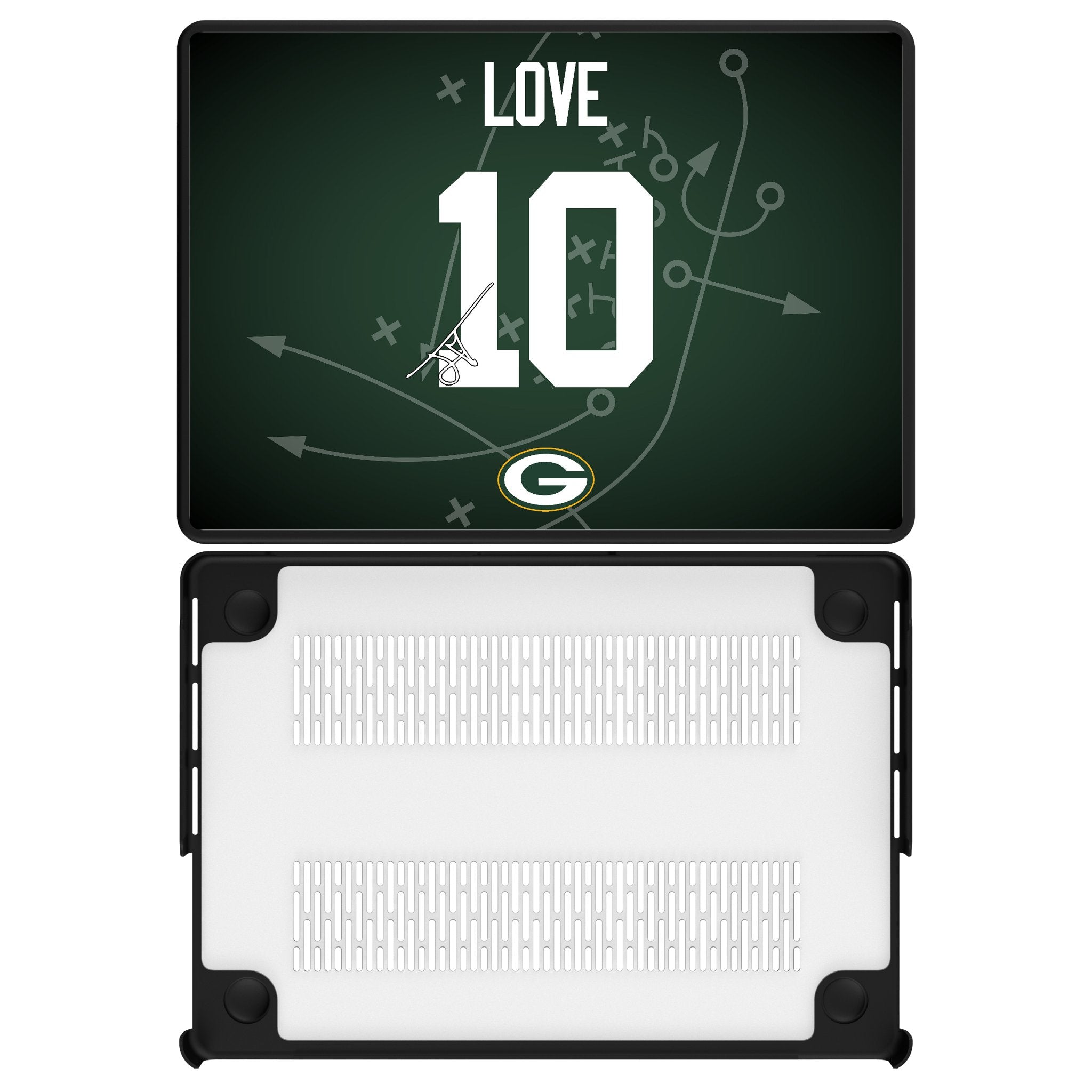 Jordan Love Green Bay Packers 10 Game Tactic Laptop Case for Apple MacBook - Sports Gifts, Sports Memorabilia, Sports Collectibles, Fan Shop