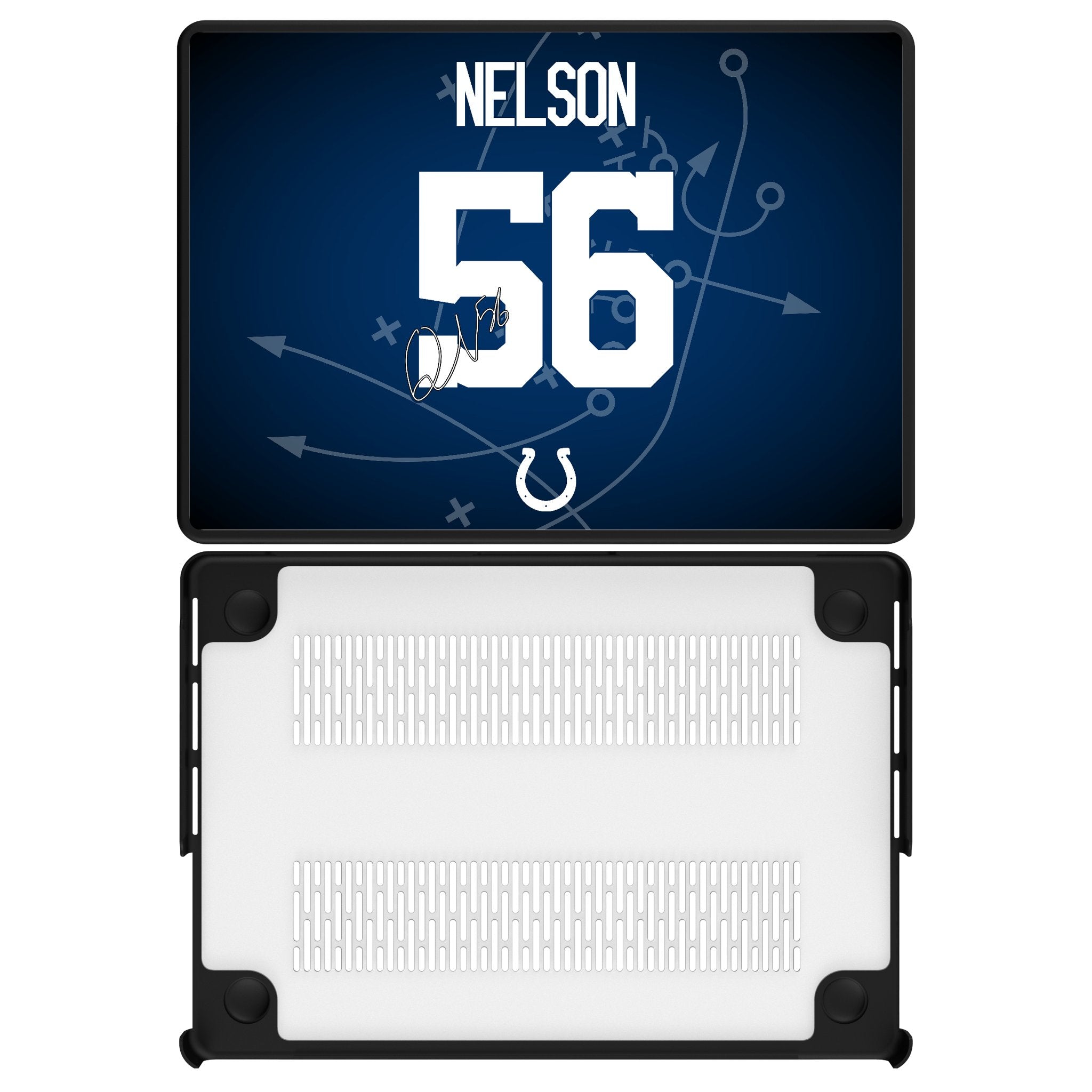 Quenton Nelson Indianapolis Colts 56 Game Tactic Laptop Case for Apple MacBook - Sports Gifts, Sports Memorabilia, Sports Collectibles, Fan Shop