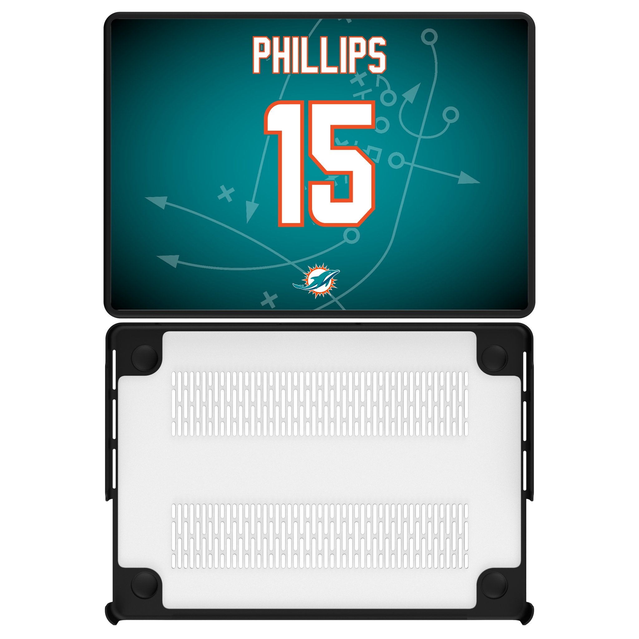 Jaelan Phillips Miami Dolphins 15 Game Tactic Laptop Case for Apple MacBook - Sports Gifts, Sports Memorabilia, Sports Collectibles, Fan Shop