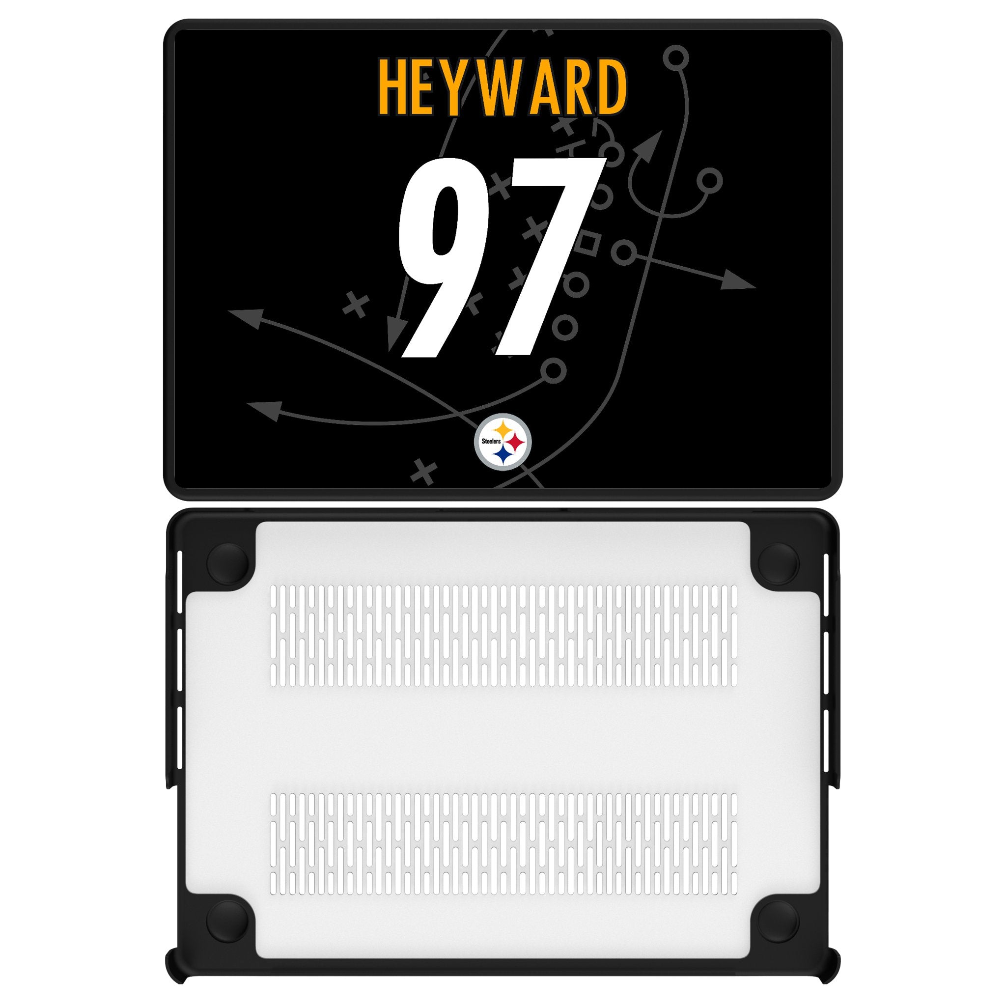 Cameron Heyward Pittsburgh Steelers 97 Game Tactic Laptop Case for Apple MacBook - Sports Gifts, Sports Memorabilia, Sports Collectibles, Fan Shop