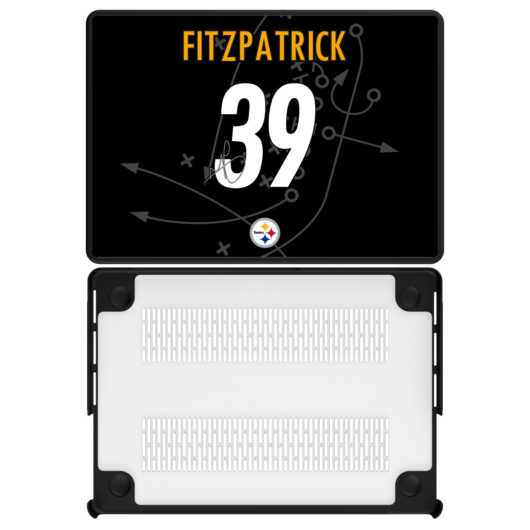 Minkah Fitzpatrick Pittsburgh Steelers 39 Game Tactic Laptop Case for Apple MacBook - Sports Gifts, Sports Memorabilia, Sports Collectibles, Fan Shop