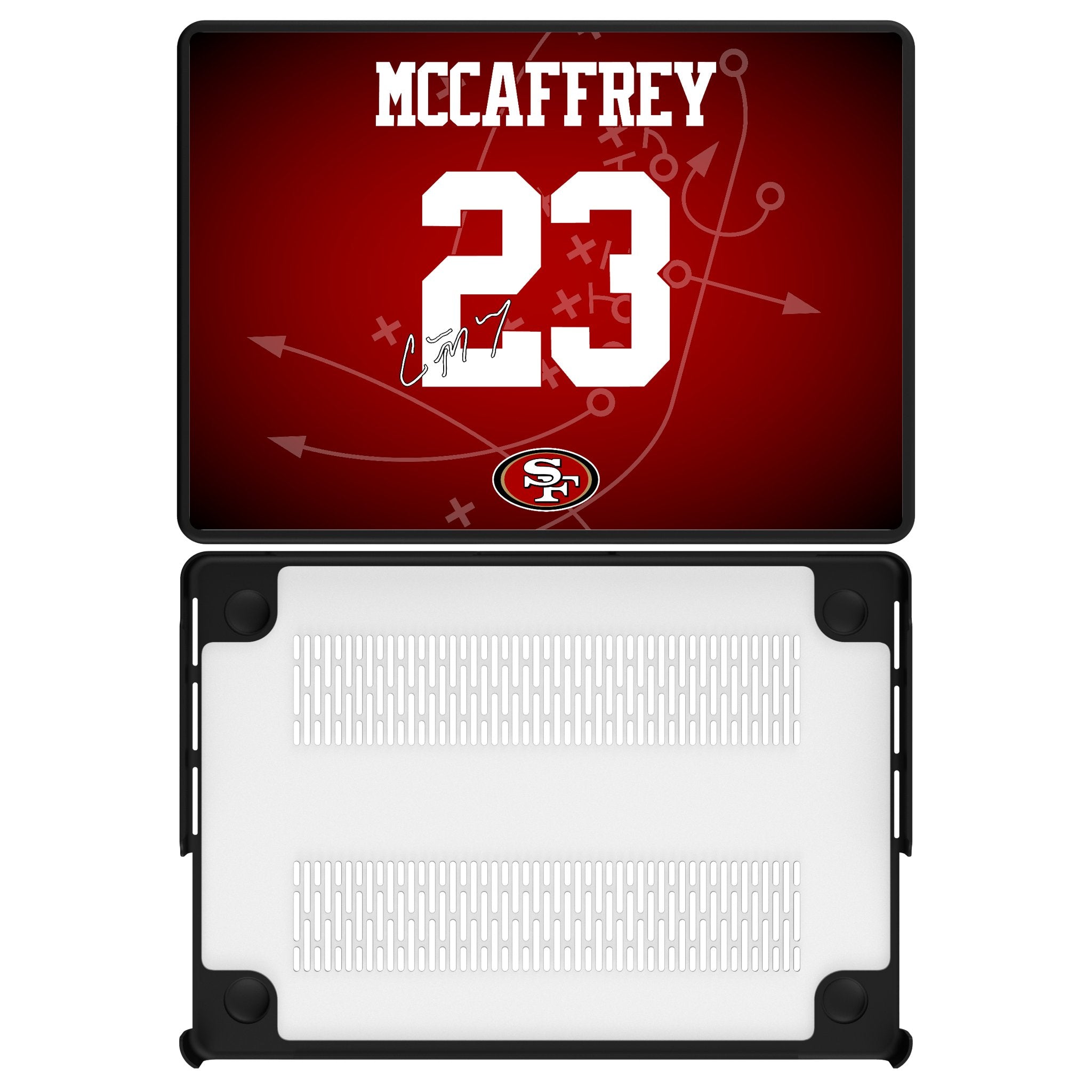 Christian McCaffrey San Francisco 49ers 23 Game Tactic Laptop Case for Apple MacBook - Sports Gifts, Sports Memorabilia, Sports Collectibles, Fan Shop