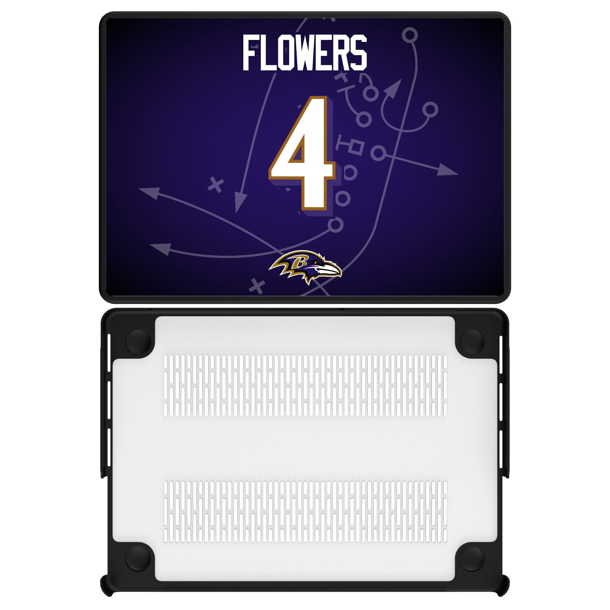 Zay Flowers Baltimore Ravens 4 Game Tactic Laptop Case for Apple MacBook - Sports Gifts, Sports Memorabilia, Sports Collectibles, Fan Shop
