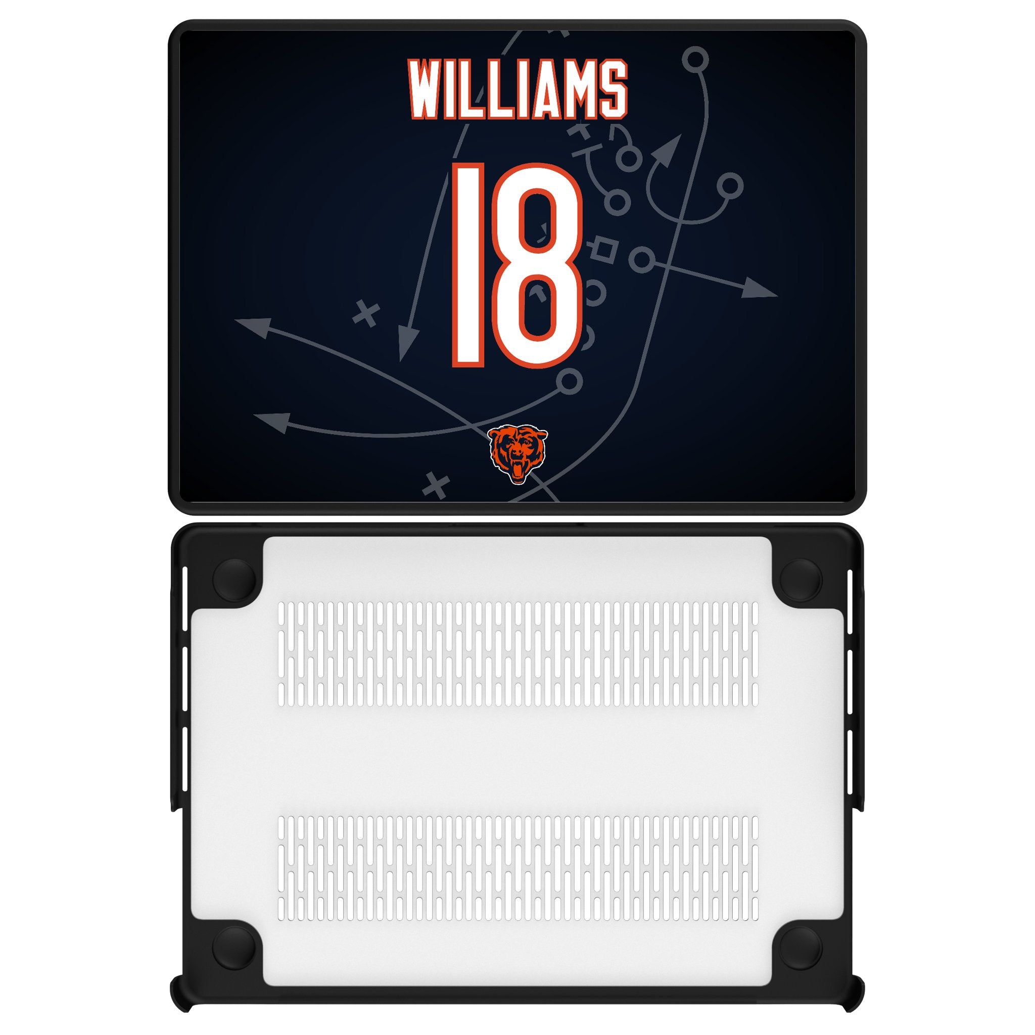 Caleb Williams Chicago Bears 18 Game Tactic Laptop Case for Apple MacBook - Sports Gifts, Sports Memorabilia, Sports Collectibles, Fan Shop
