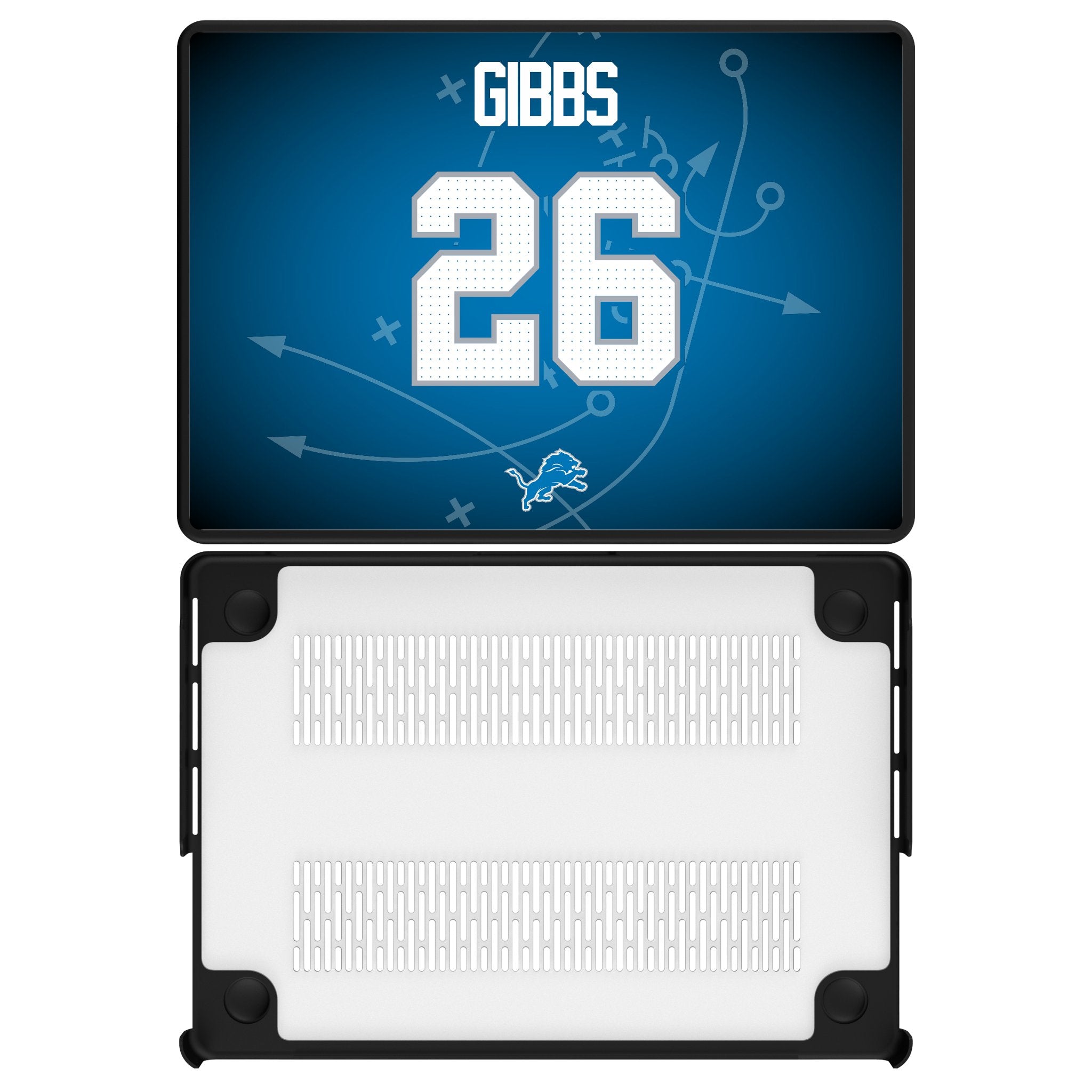 Jahmyr Gibbs Detroit Lions 26 Game Tactic Laptop Case for Apple MacBook - Sports Gifts, Sports Memorabilia, Sports Collectibles, Fan Shop