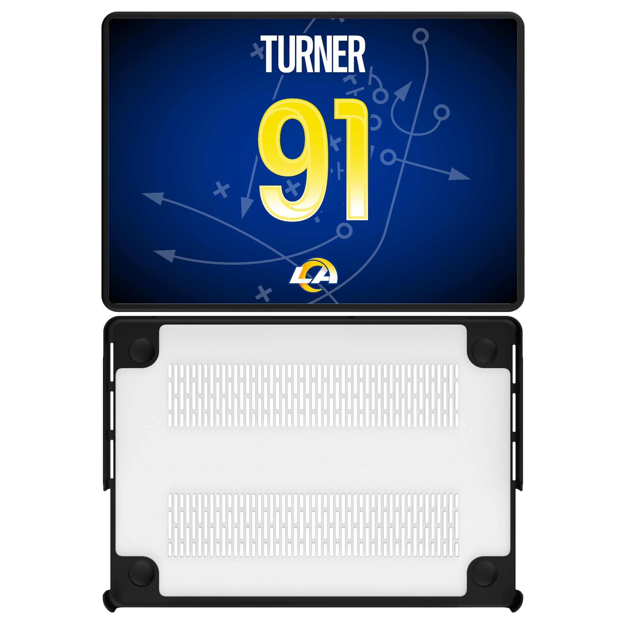 Kobie Turner Los Angeles Rams 91 Game Tactic Laptop Case for Apple MacBook - Sports Gifts, Sports Memorabilia, Sports Collectibles, Fan Shop