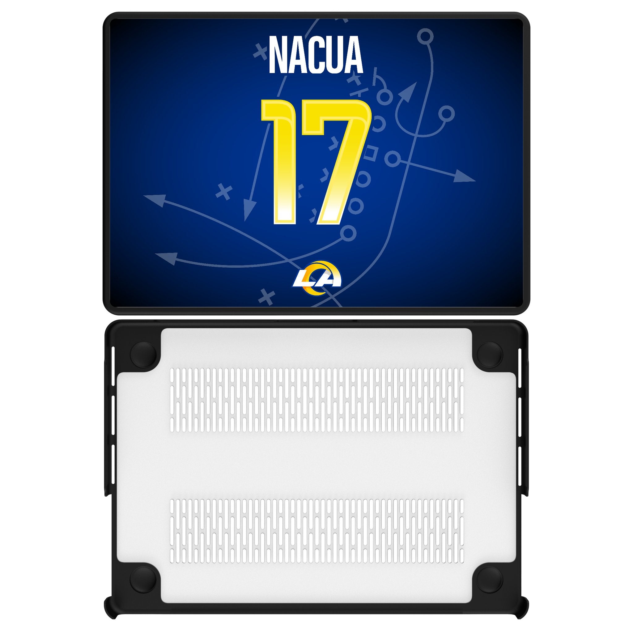 Puka Nacua Los Angeles Rams 17 Game Tactic Laptop Case for Apple MacBook - Sports Gifts, Sports Memorabilia, Sports Collectibles, Fan Shop