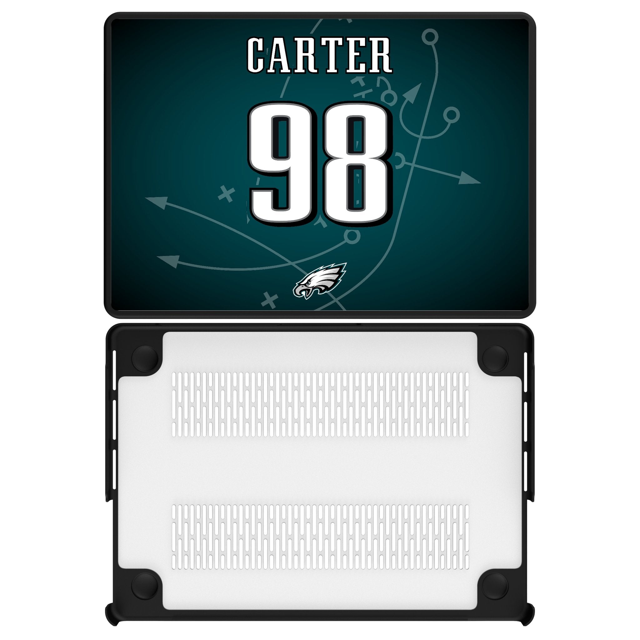 Jalen Carter Philadelphia Eagles 98 Game Tactic Laptop Case for Apple MacBook - Sports Gifts, Sports Memorabilia, Sports Collectibles, Fan Shop