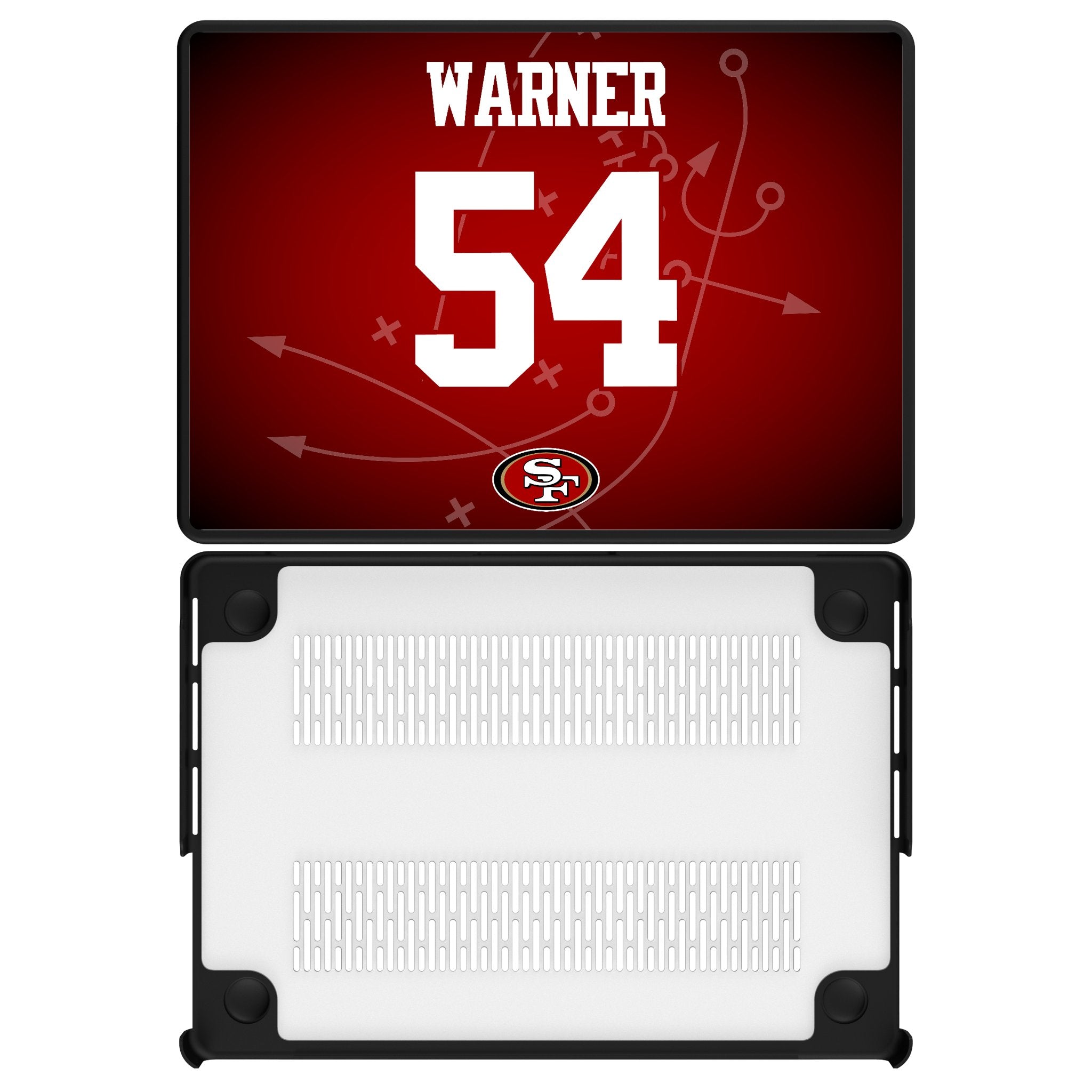 Fred Warner San Francisco 49ers 54 Game Tactic Laptop Case for Apple MacBook - Sports Gifts, Sports Memorabilia, Sports Collectibles, Fan Shop