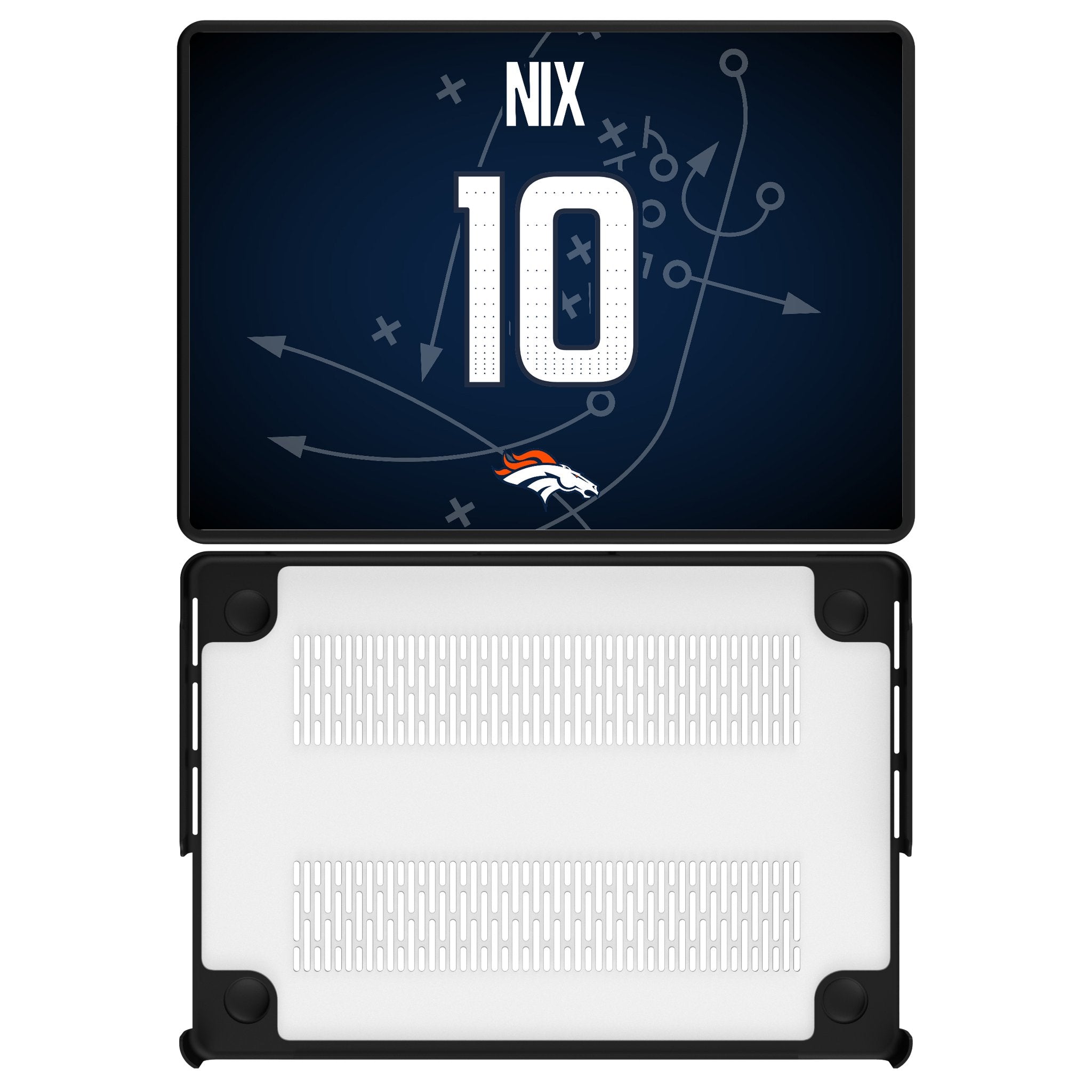 Bo Nix Denver Broncos 10 Game Tactic Laptop Case for Apple MacBook - Sports Gifts, Sports Memorabilia, Sports Collectibles, Fan Shop