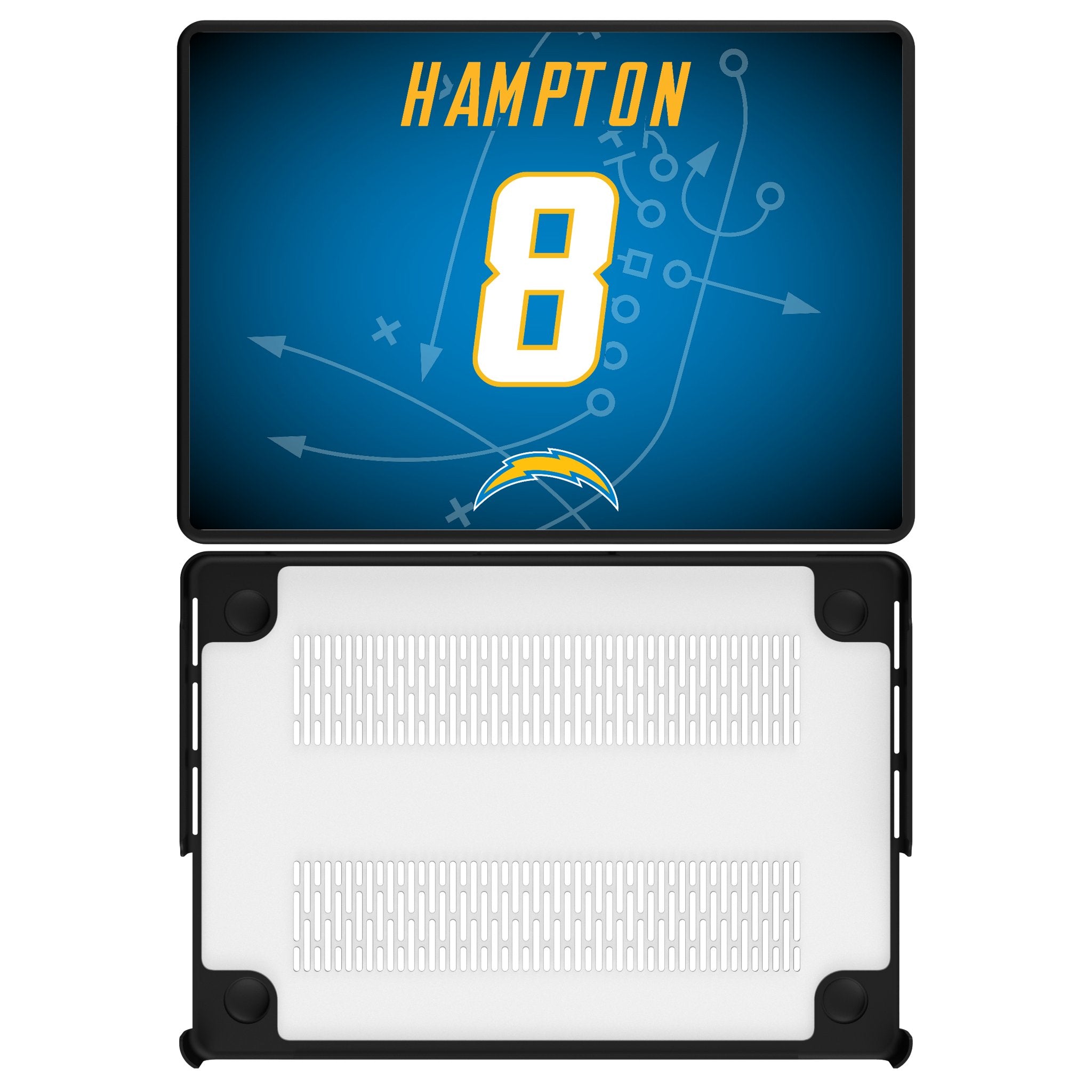Omarion Hampton Los Angeles Chargers 8 Game Tactic Laptop Case for Apple MacBook - Sports Gifts, Sports Memorabilia, Sports Collectibles, Fan Shop