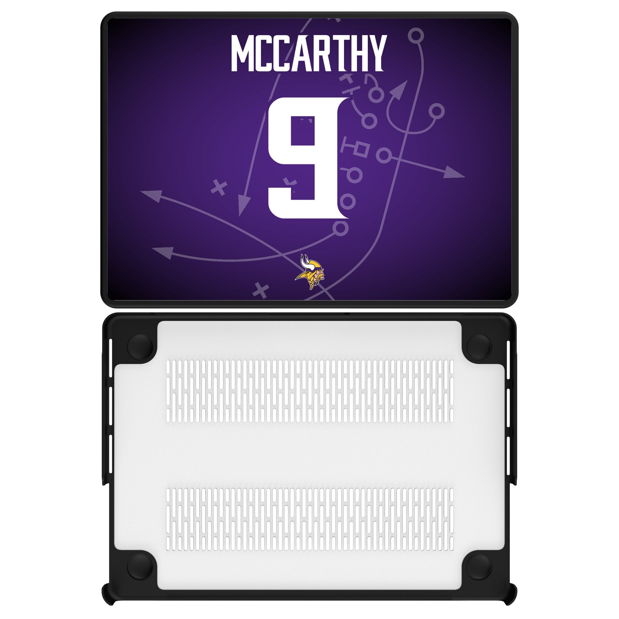 J.J. McCarthy Minnesota Vikings 9 Game Tactic Laptop Case for Apple MacBook - Sports Gifts, Sports Memorabilia, Sports Collectibles, Fan Shop