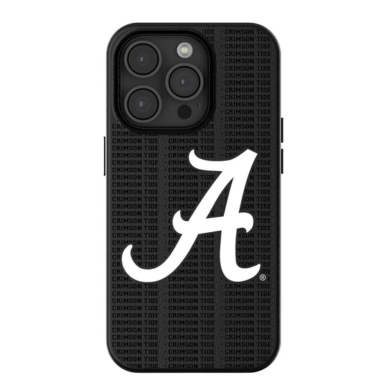 University of Alabama Crimson Tide Script A Text Backdrop MagSafe Compatible Phone Case for Apple iPhone - Sports Gifts, Sports Memorabilia, Sports Collectibles, Fan Shop