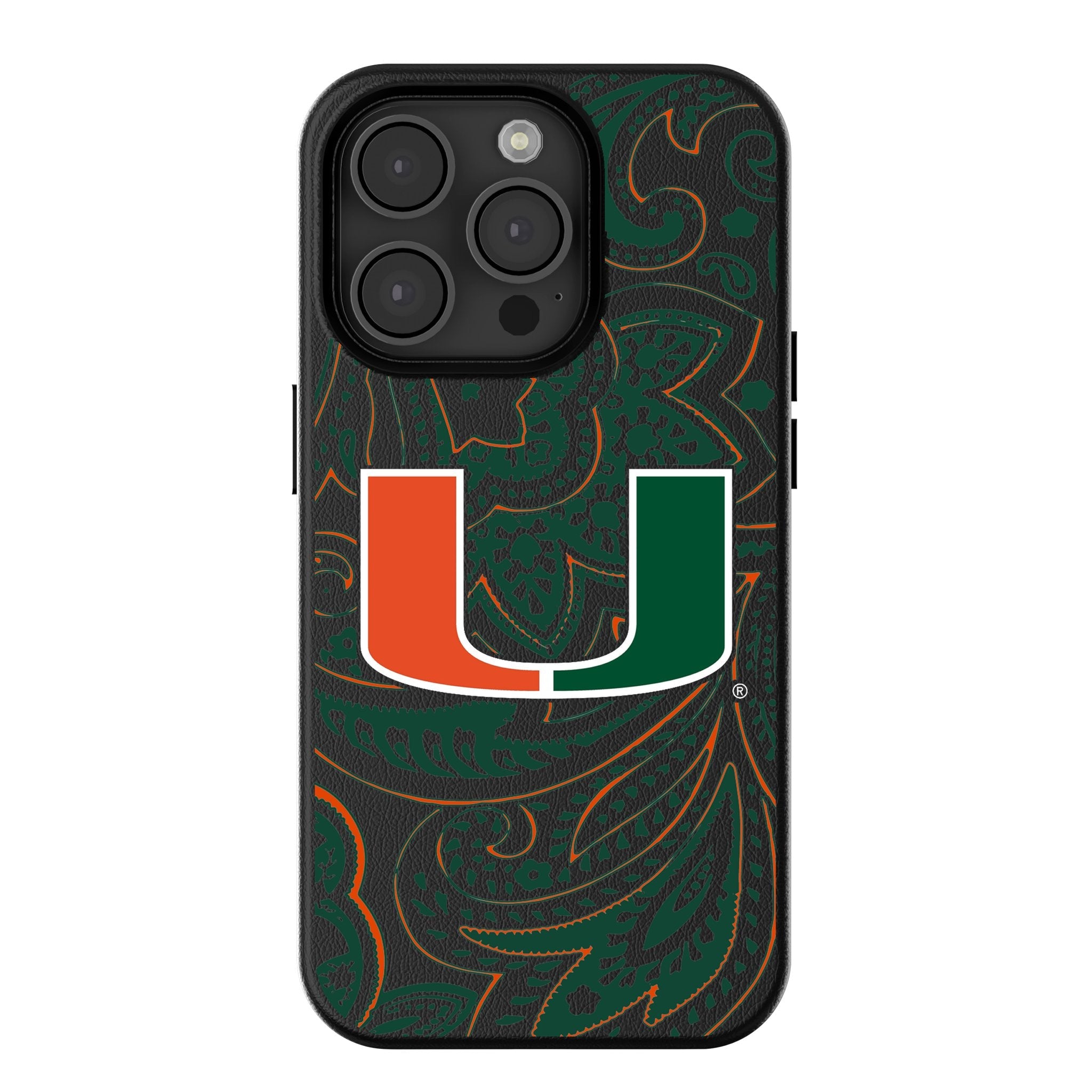 University of Miami Hurricanes Paisley MagSafe Compatible Phone Case for Apple iPhone - Sports Gifts, Sports Memorabilia, Sports Collectibles, Fan Shop