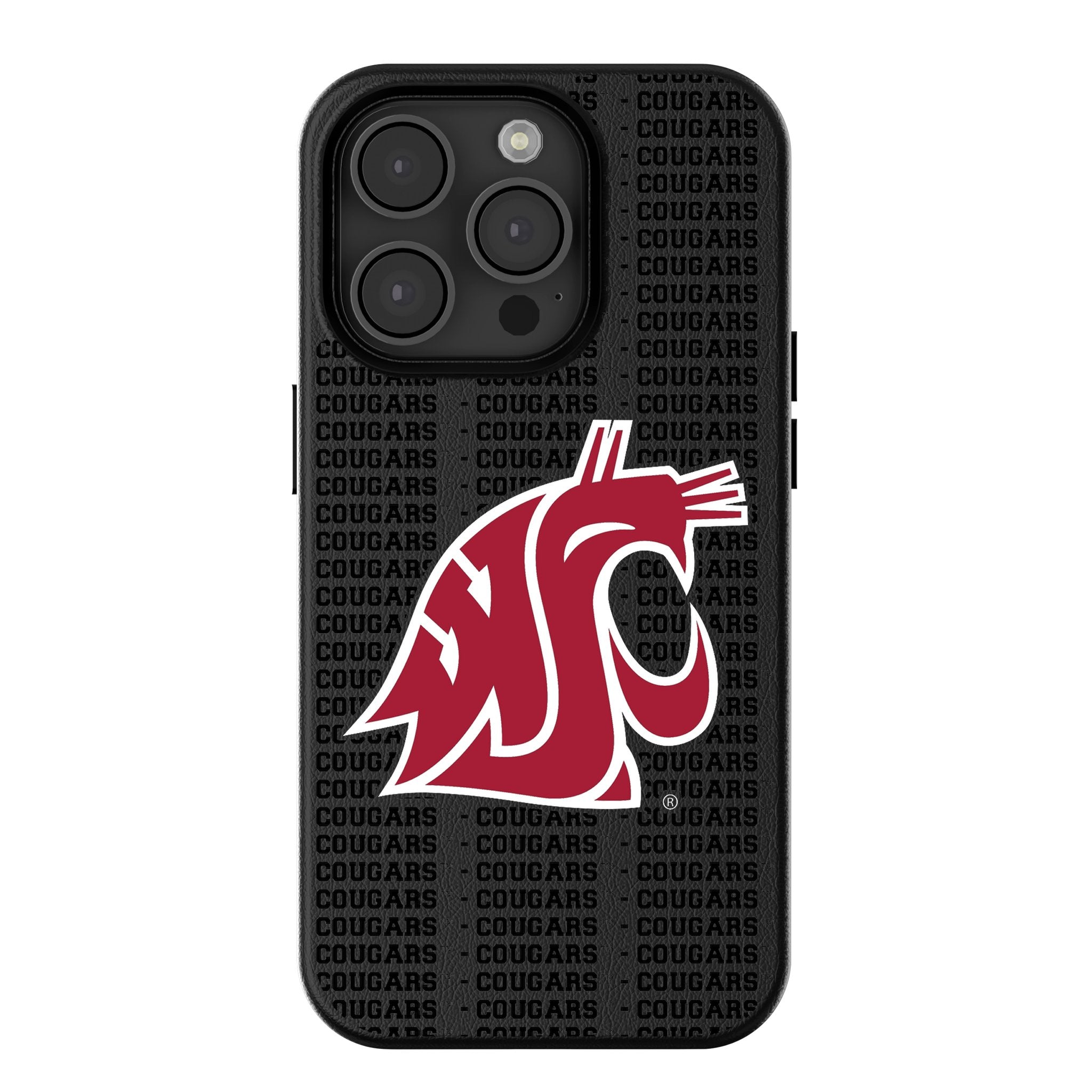 Washington State University Cougars Text Backdrop MagSafe Compatible Phone Case for Apple iPhone - Sports Gifts, Sports Memorabilia, Sports Collectibles, Fan Shop