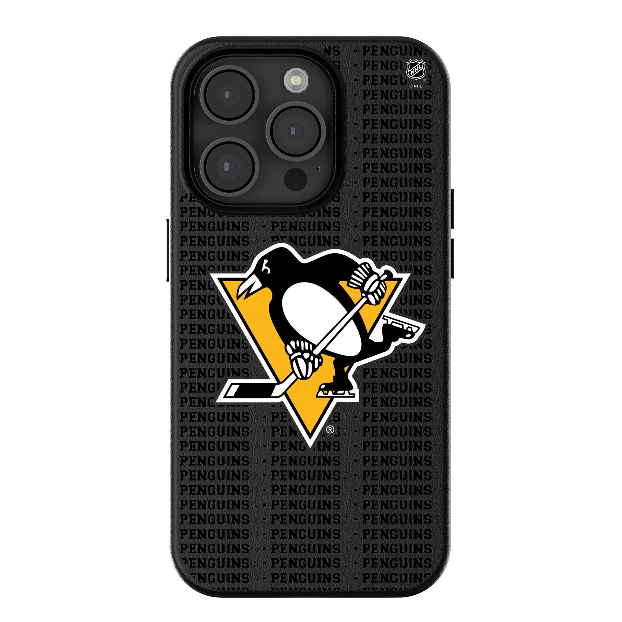 Pittsburgh Penguins Text Backdrop MagSafe Compatible Phone Case for Apple iPhone - Sports Gifts, Sports Memorabilia, Sports Collectibles, Fan Shop