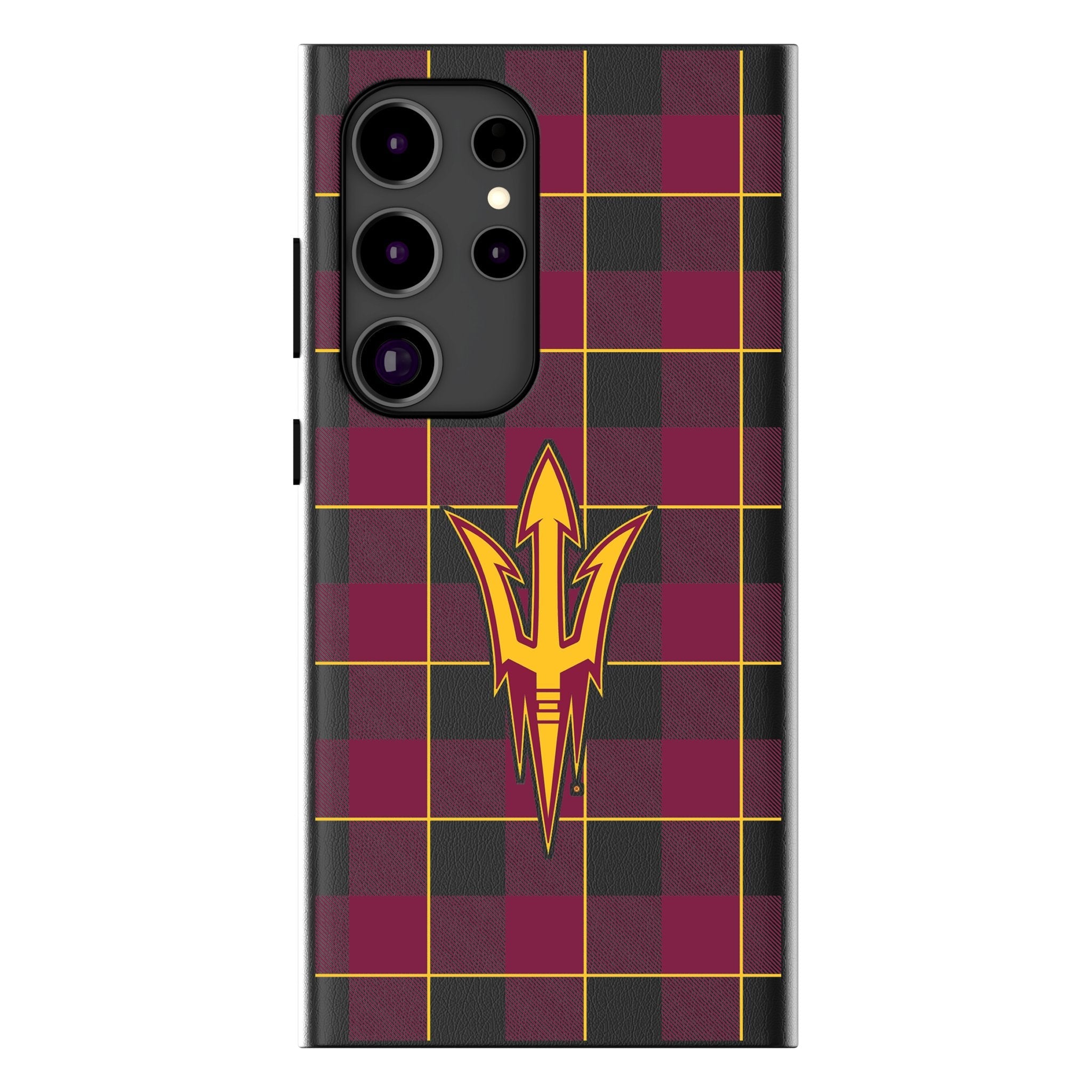 Arizona State University Sun Devils Plaid MagSafe Compatible Phone Case for Samsung Galaxy - Sports Gifts, Sports Memorabilia, Sports Collectibles, Fan Shop