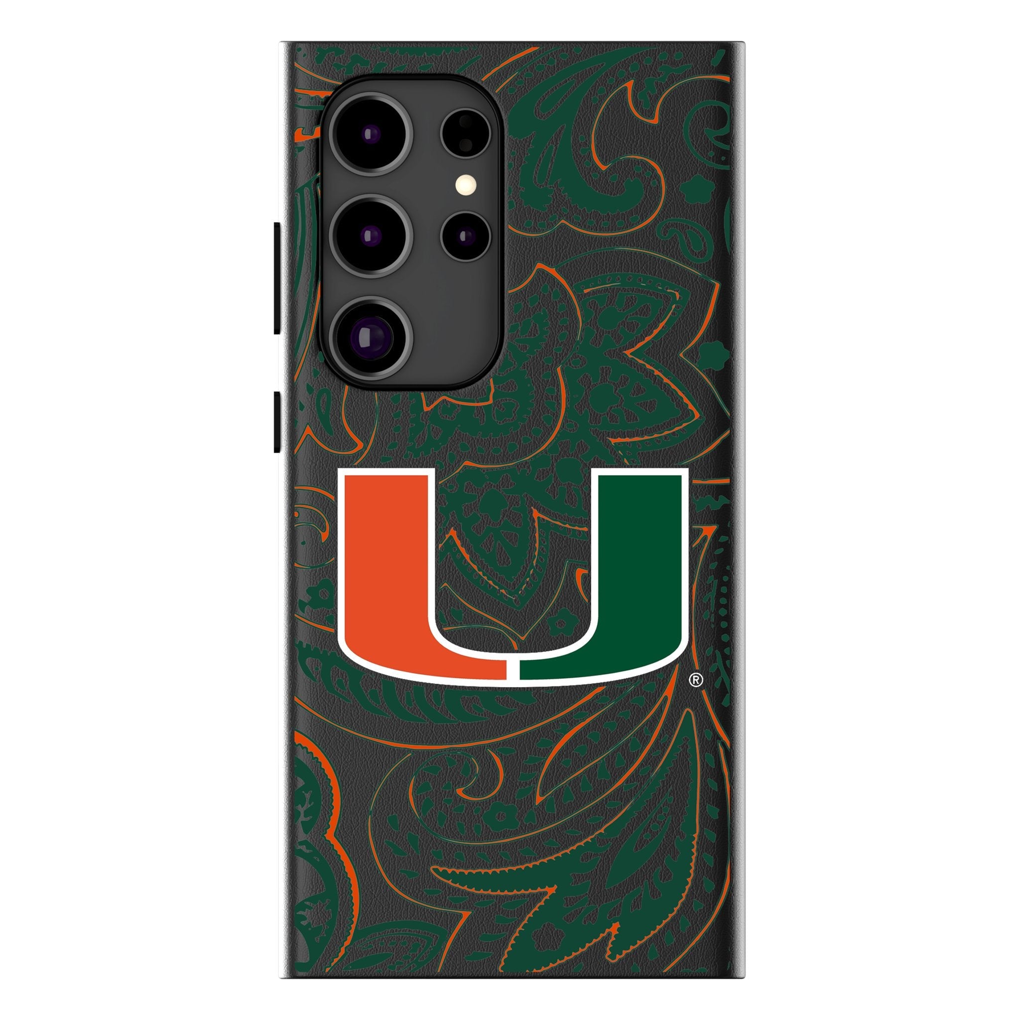 University of Miami Hurricanes Paisley MagSafe Compatible Phone Case for Samsung Galaxy - Sports Gifts, Sports Memorabilia, Sports Collectibles, Fan Shop