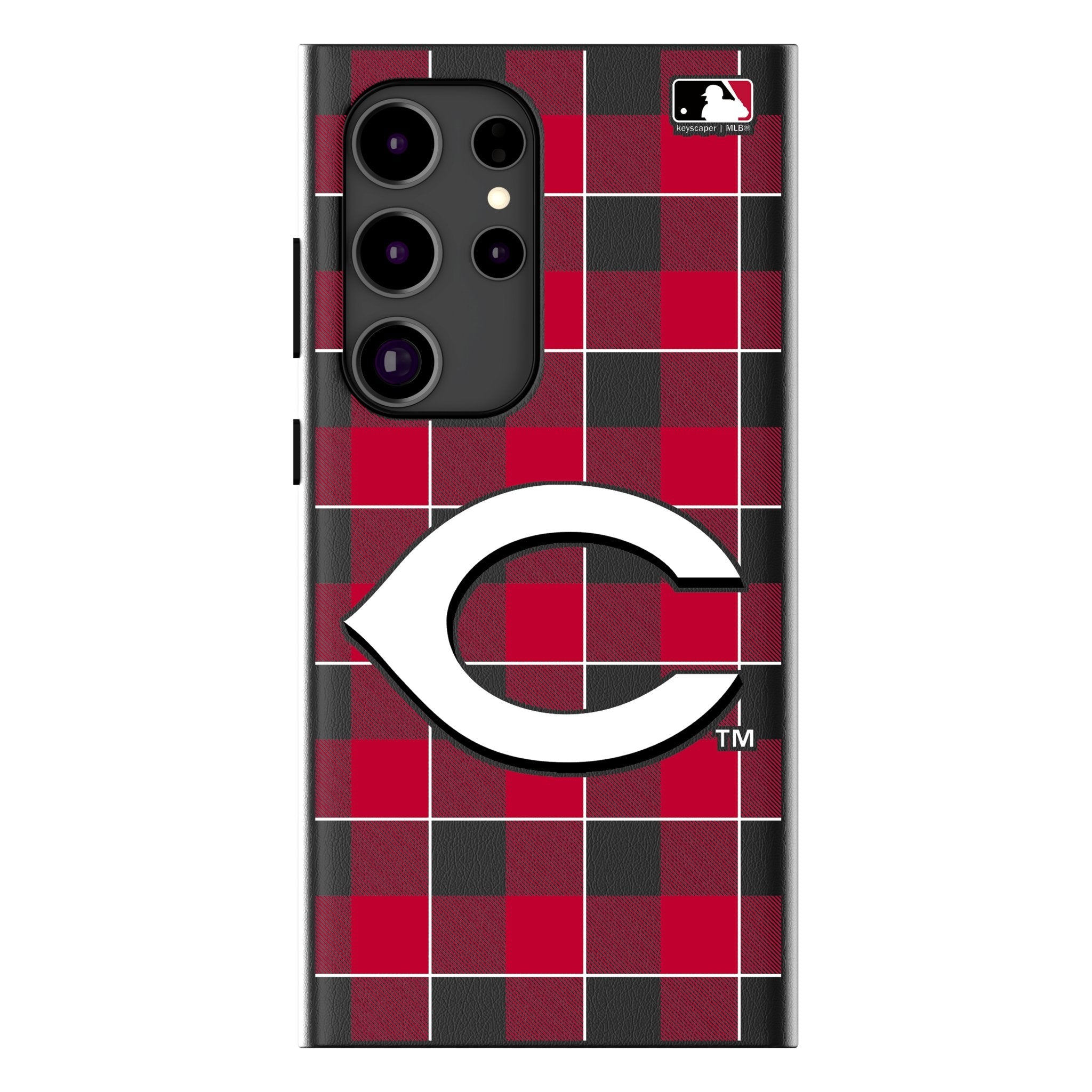 Cincinnati Reds Plaid MagSafe Compatible Phone Case for Samsung Galaxy - Sports Gifts, Sports Memorabilia, Sports Collectibles, Fan Shop