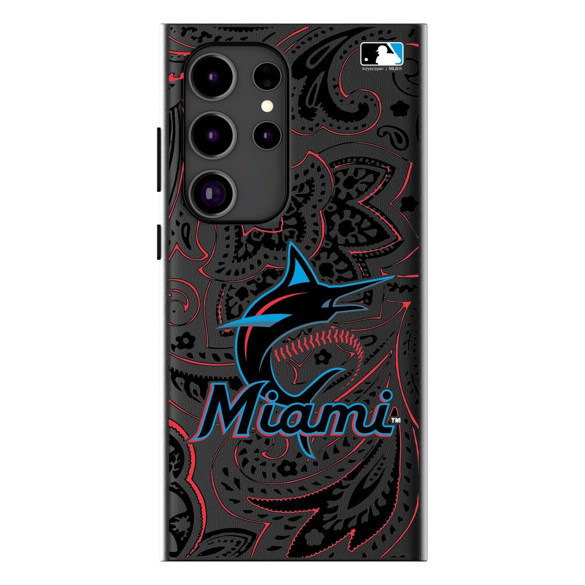Miami Marlins Paisley MagSafe Compatible Phone Case for Samsung Galaxy - Sports Gifts, Sports Memorabilia, Sports Collectibles, Fan Shop