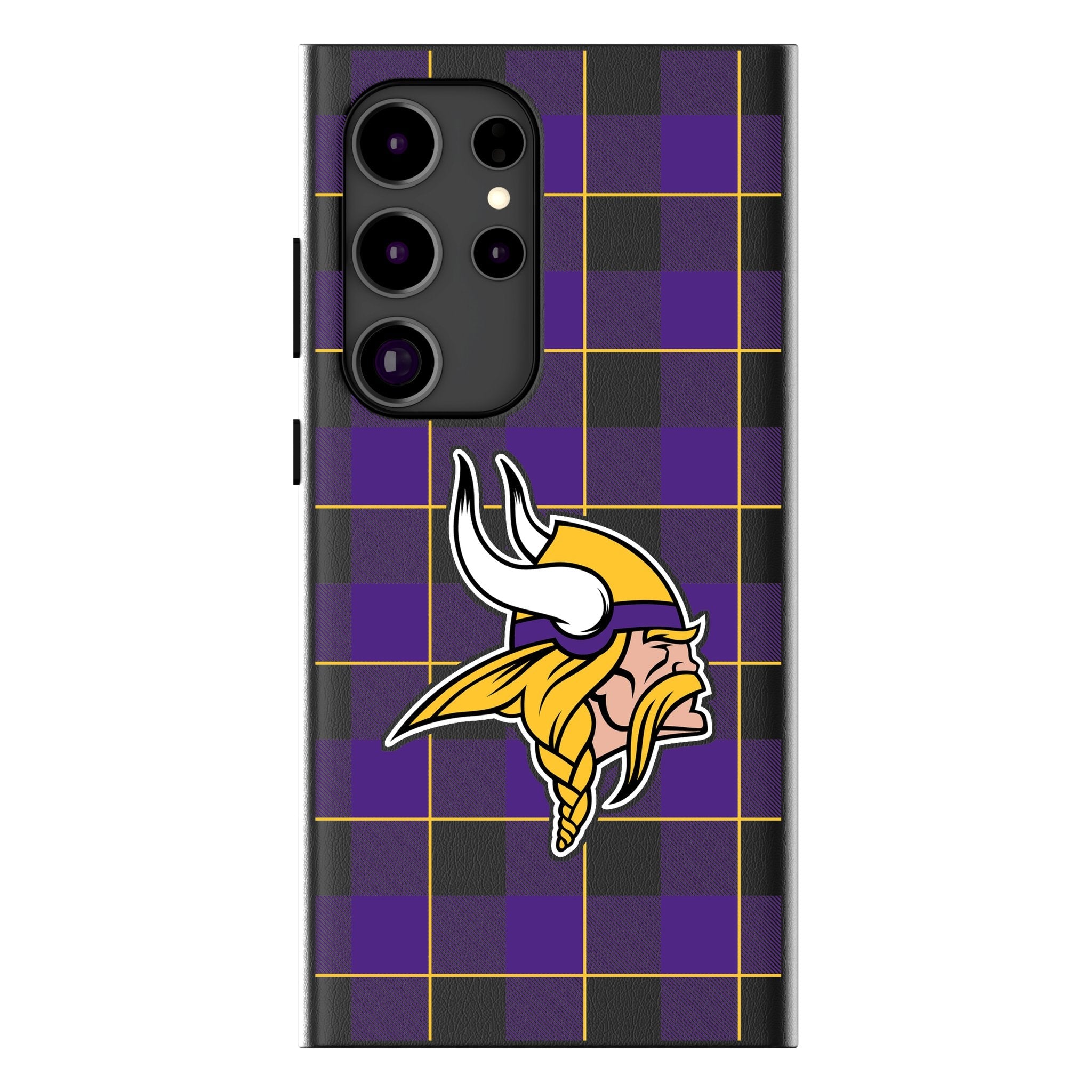 Minnesota Vikings Plaid MagSafe Compatible Phone Case for Samsung Galaxy - Sports Gifts, Sports Memorabilia, Sports Collectibles, Fan Shop