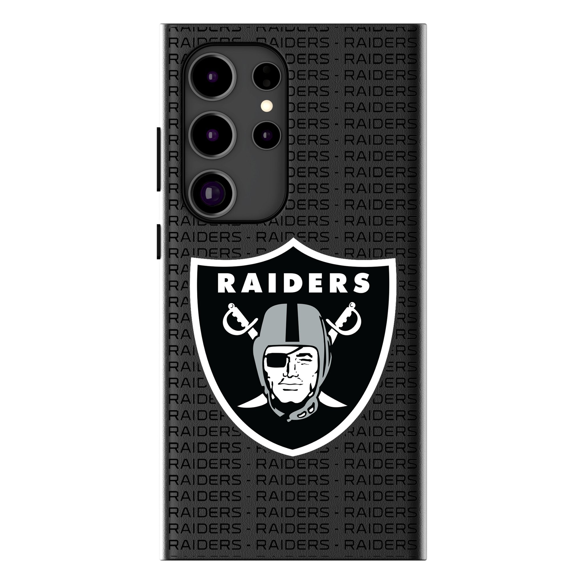 Las Vegas Raiders Text Backdrop MagSafe Compatible Phone Case for Samsung Galaxy - Sports Gifts, Sports Memorabilia, Sports Collectibles, Fan Shop