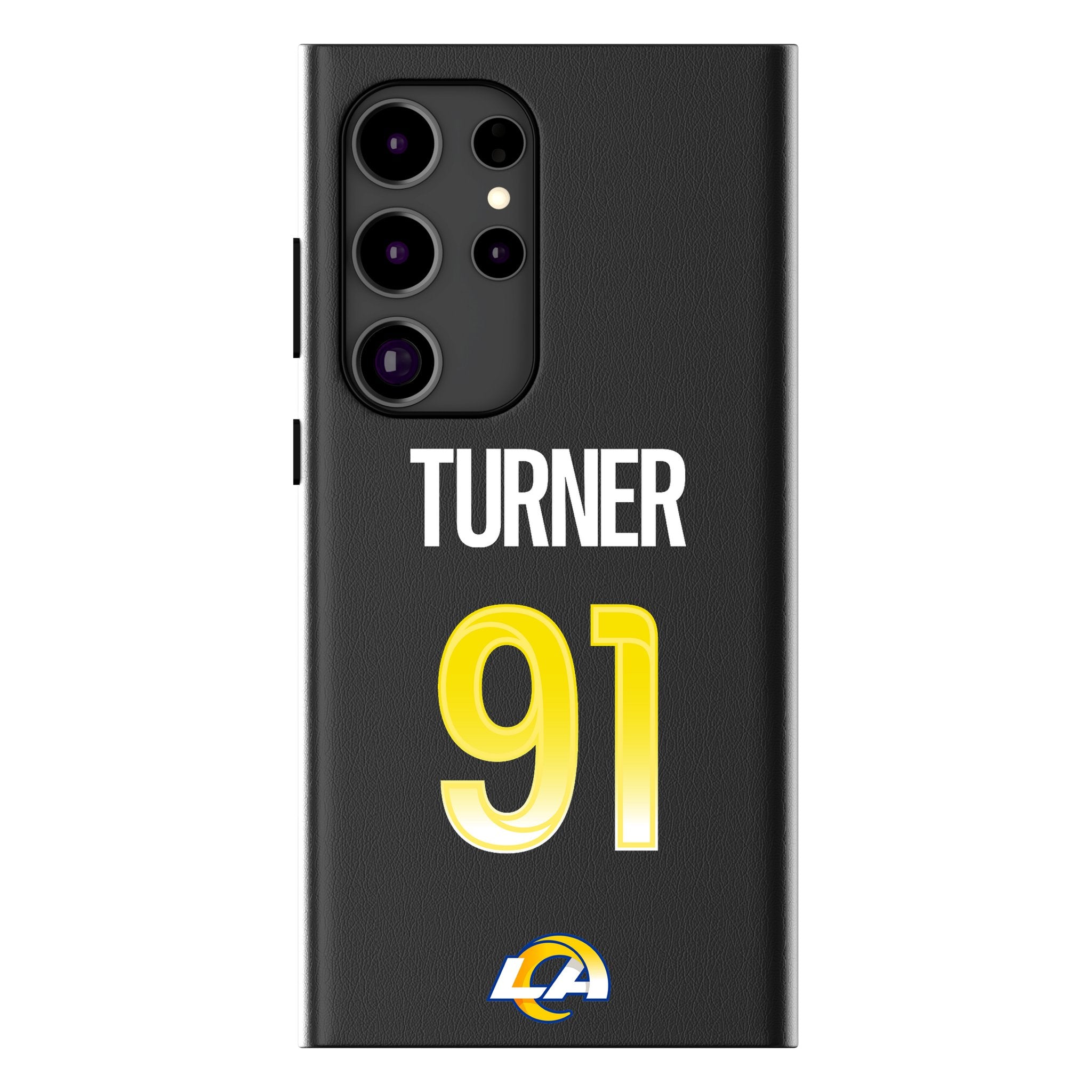 Kobie Turner Los Angeles Rams 91 Ready MagSafe Compatible Phone Case for Samsung Galaxy - Sports Gifts, Sports Memorabilia, Sports Collectibles, Fan Shop