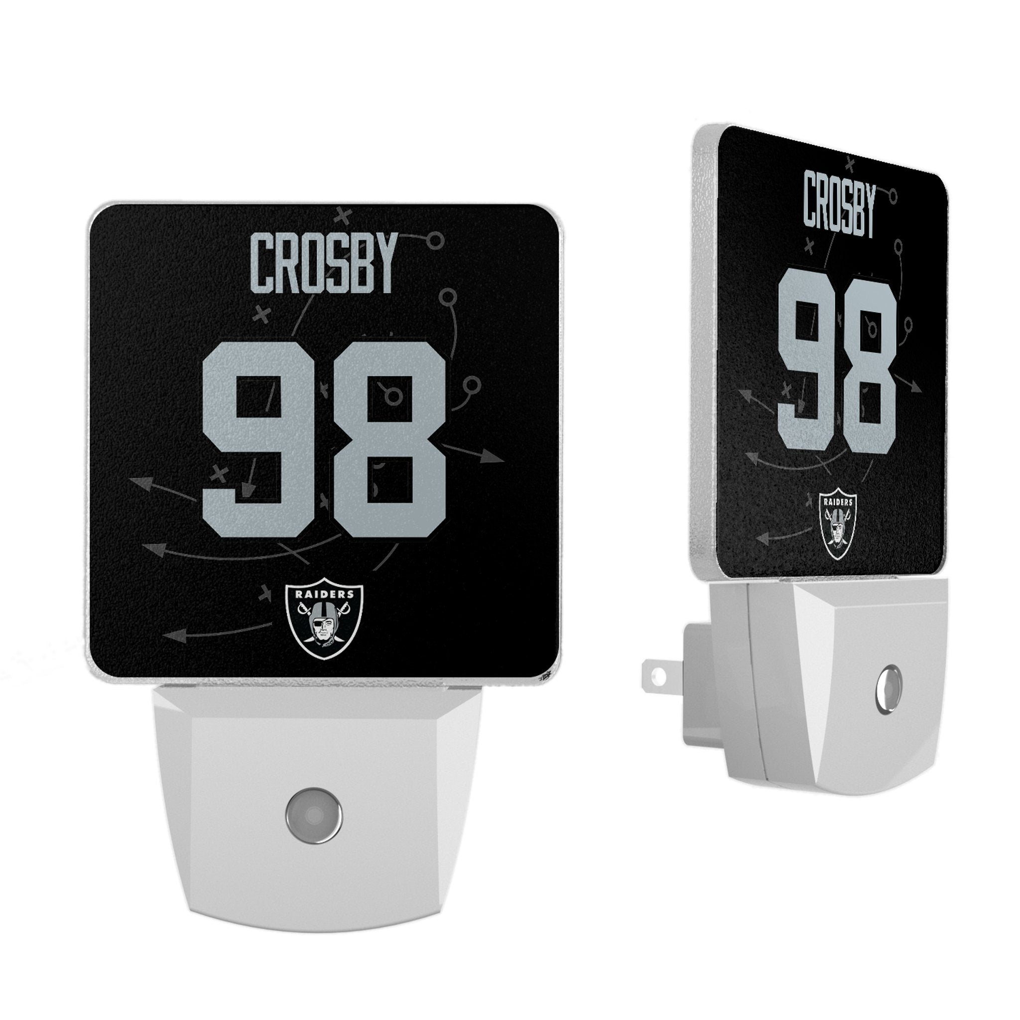 Maxx Crosby Las Vegas Raiders 98 Ready Night Light 2-Pack - Sports Gifts, Sports Memorabilia, Sports Collectibles, Fan Shop
